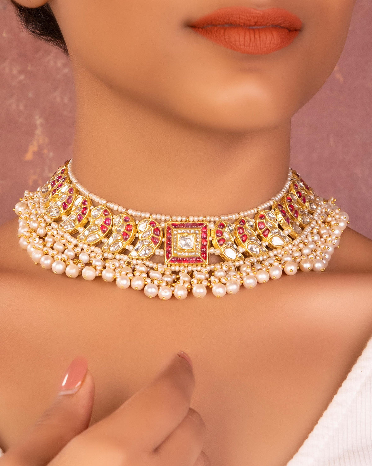 Supriya Choker And Nazish Tops Polki Set