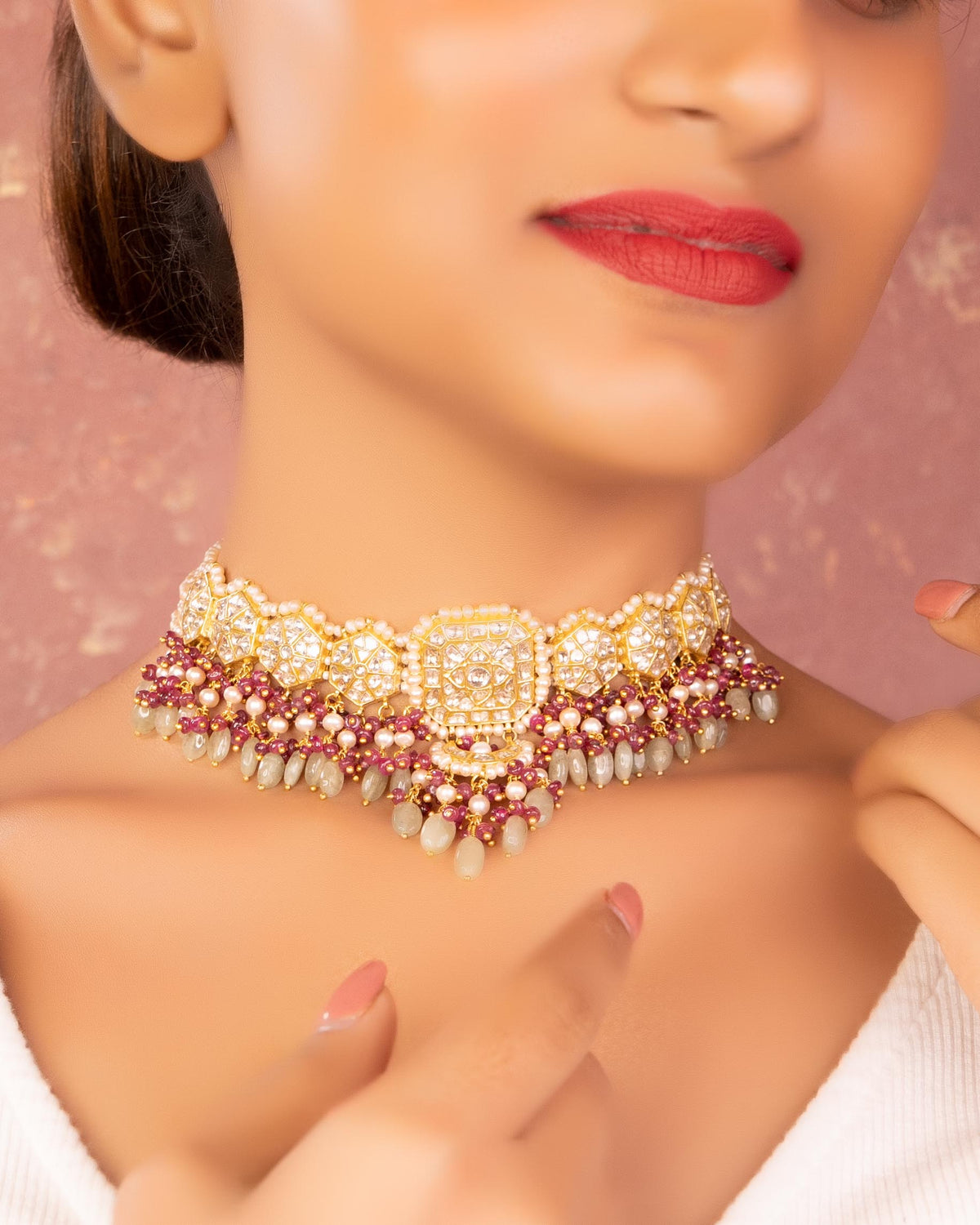 Advita Choker And Tanaz Chandbalis Polki Set
