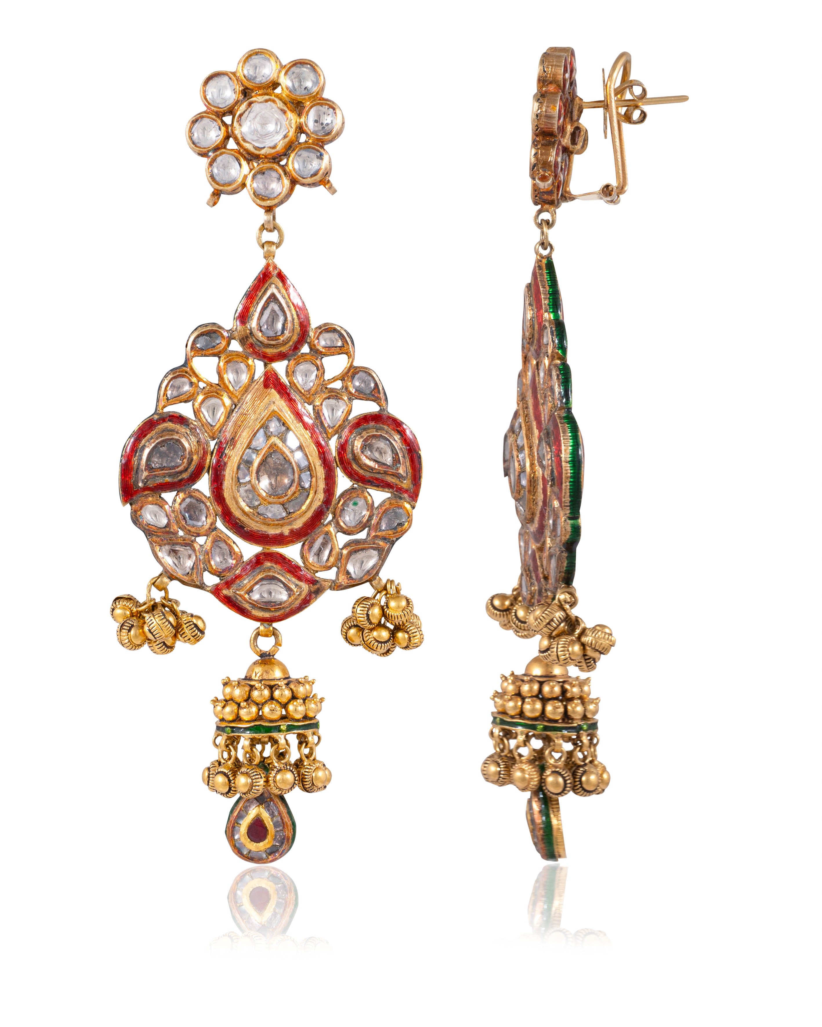 Dhvija Jadau Polki Long Earrings