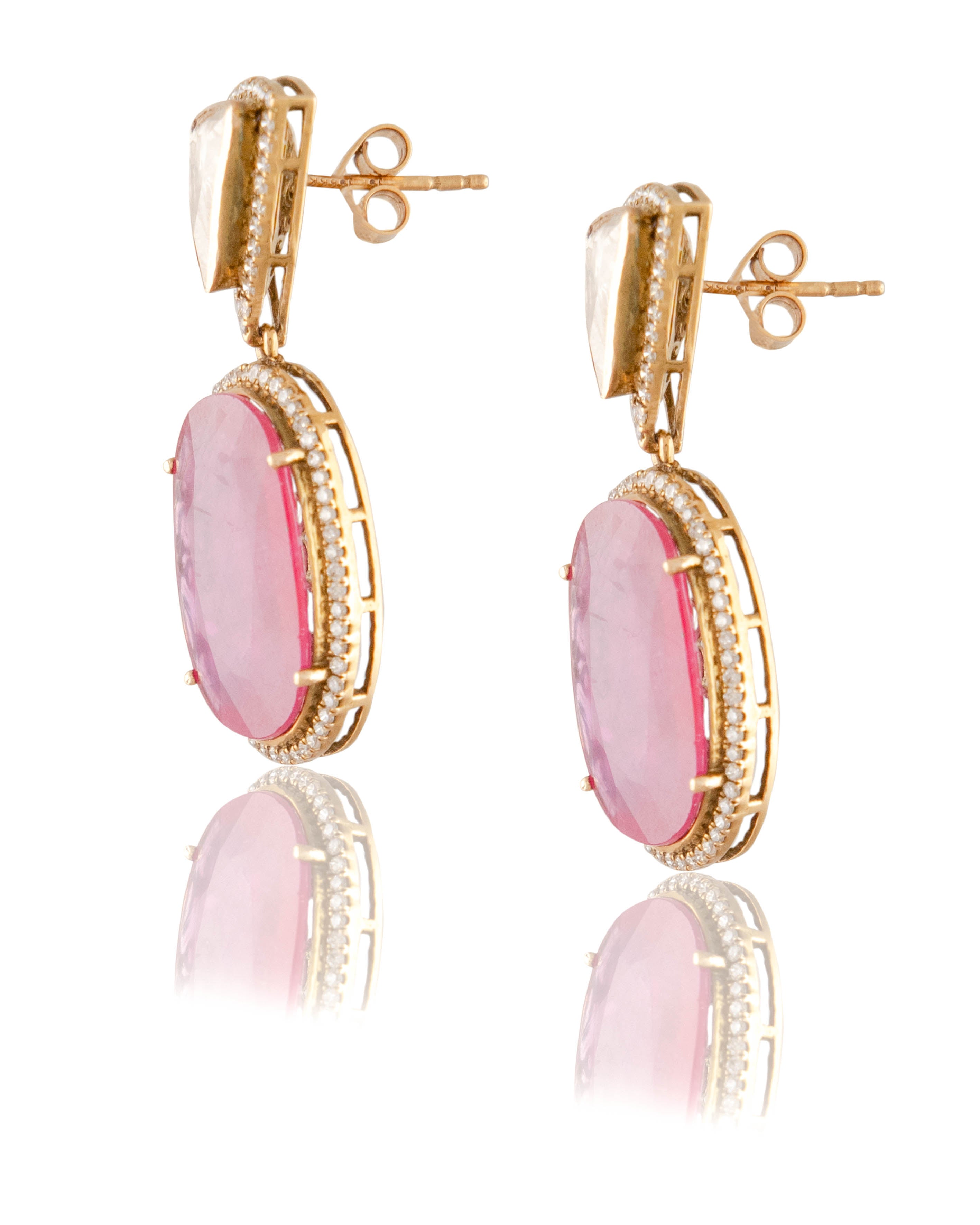 Neha Polki And Diamond Long Earrings