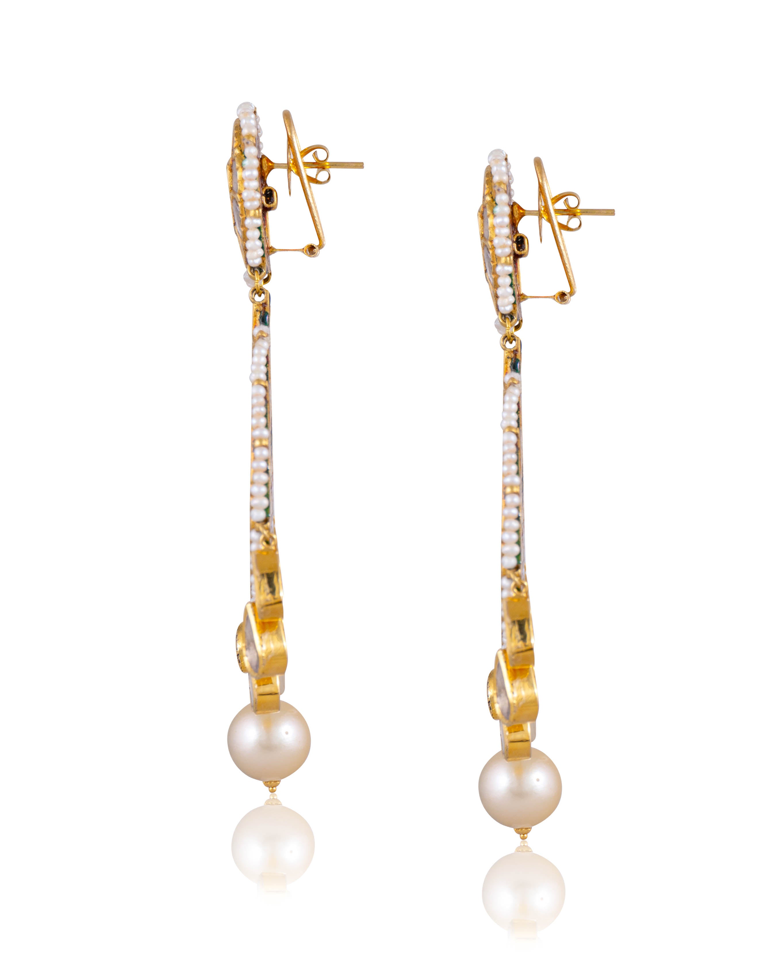 Jagruti Jadau Polki Long Earrings - NO ORDERS