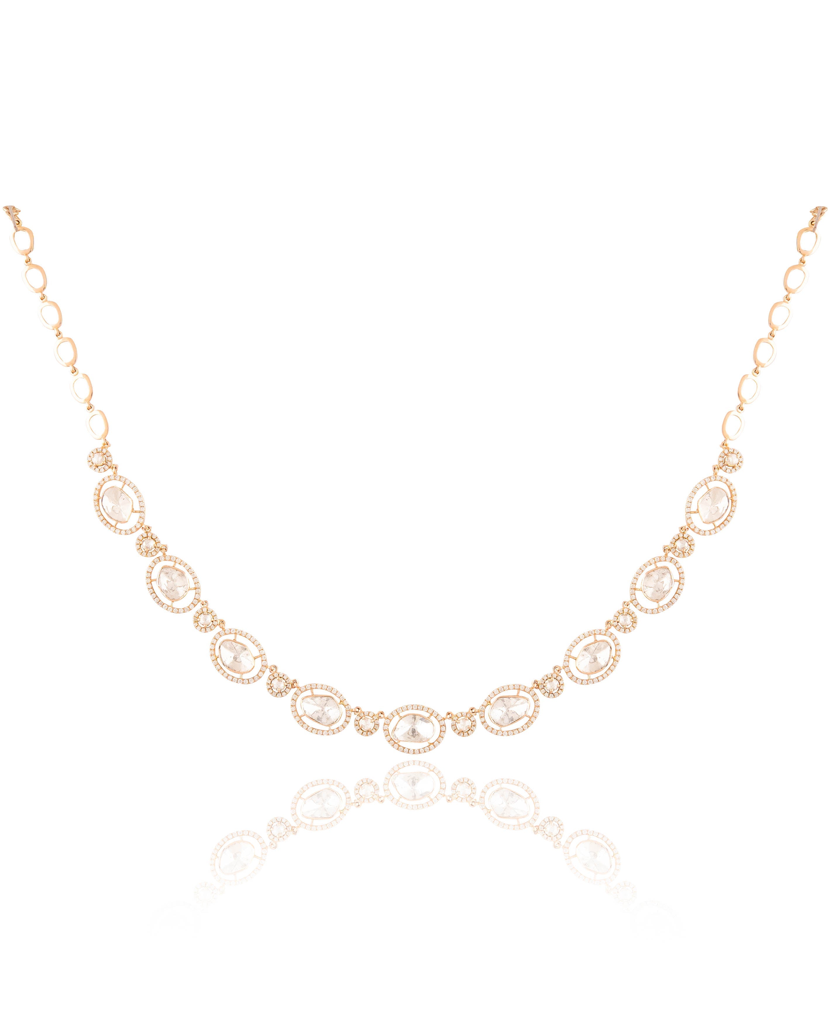 Zeshani Necklace And Reshma Long Earrings Polki And Diamond Set