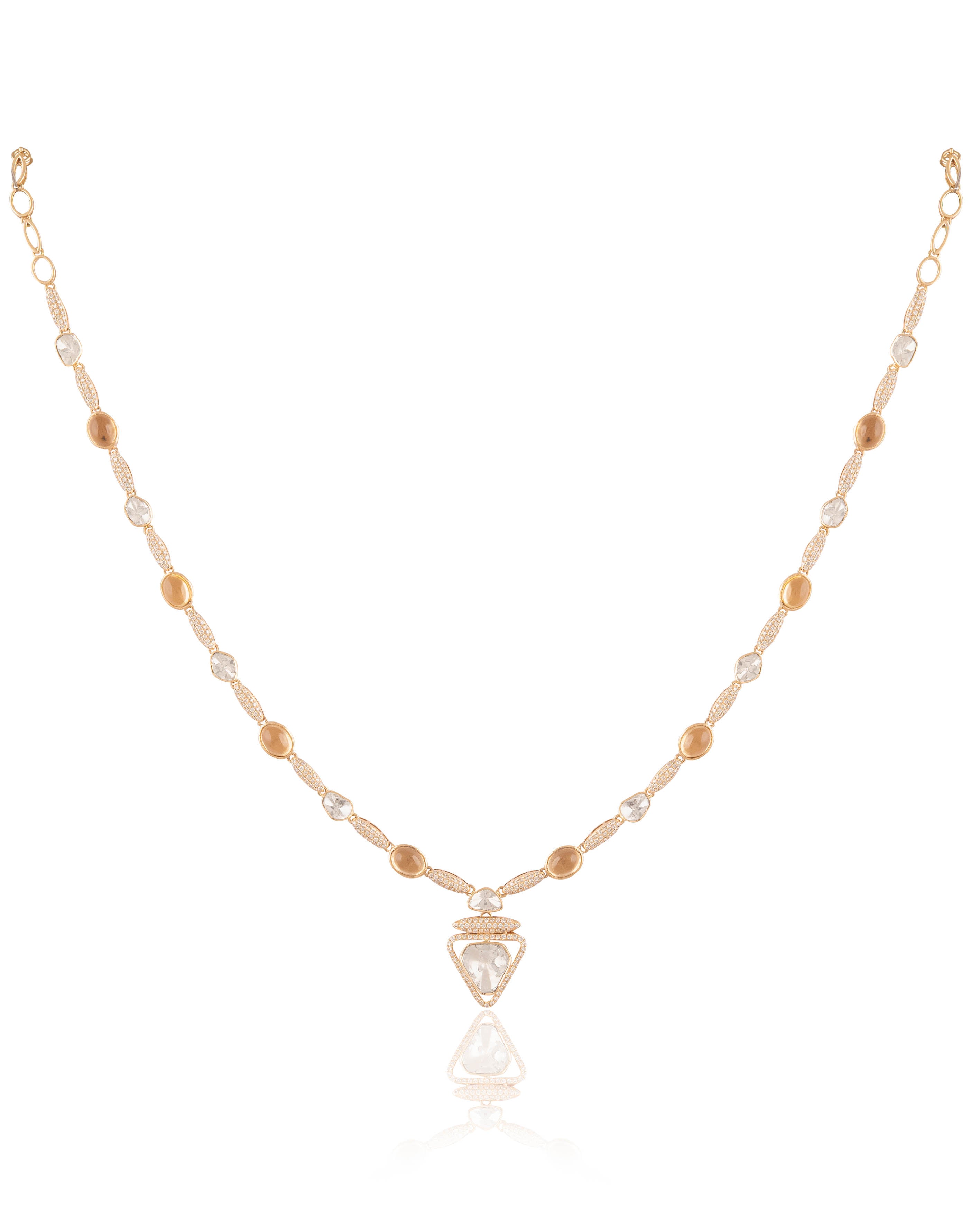 Mishika Polki And Diamond Necklace
