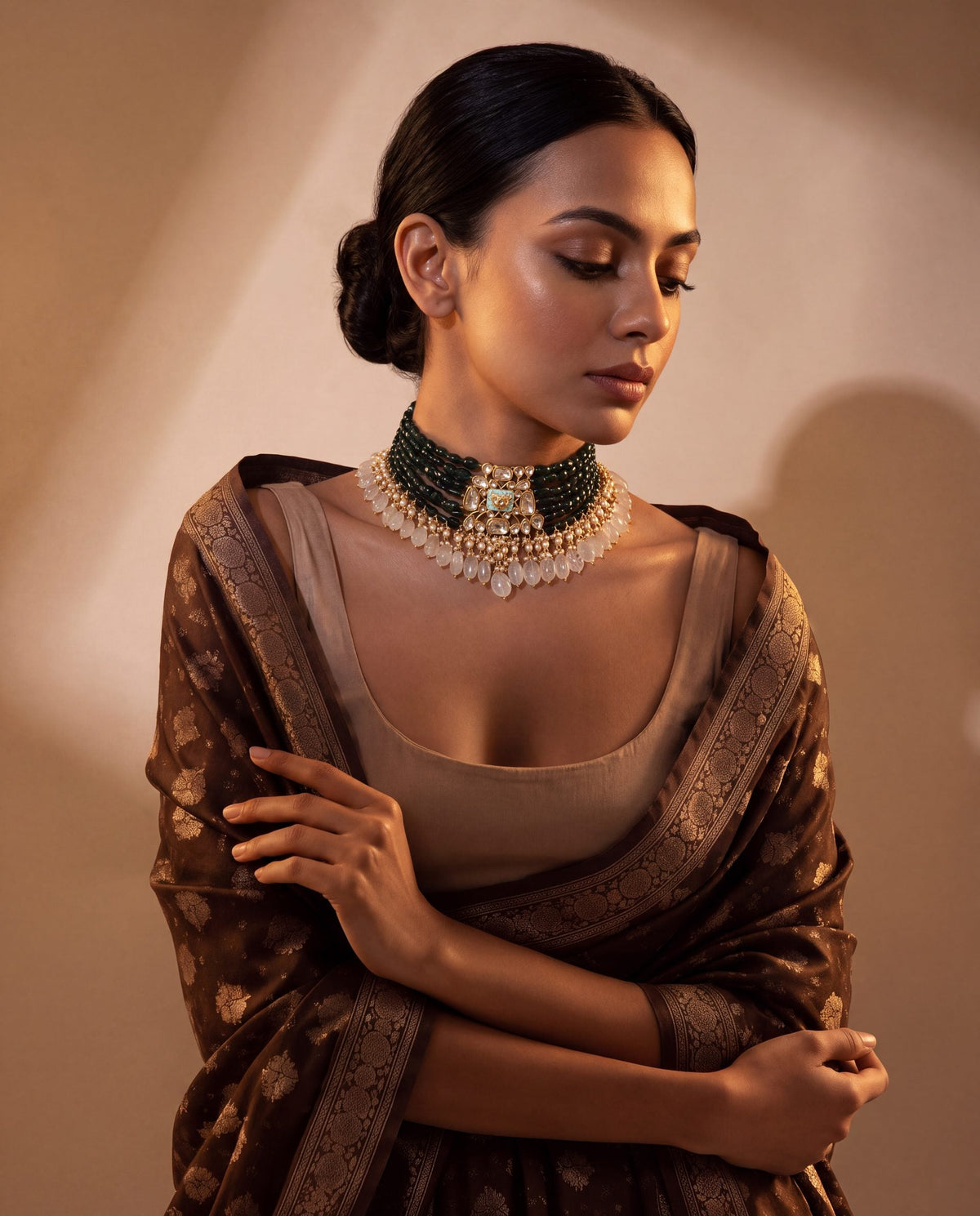 Kashi Polki Bead Choker