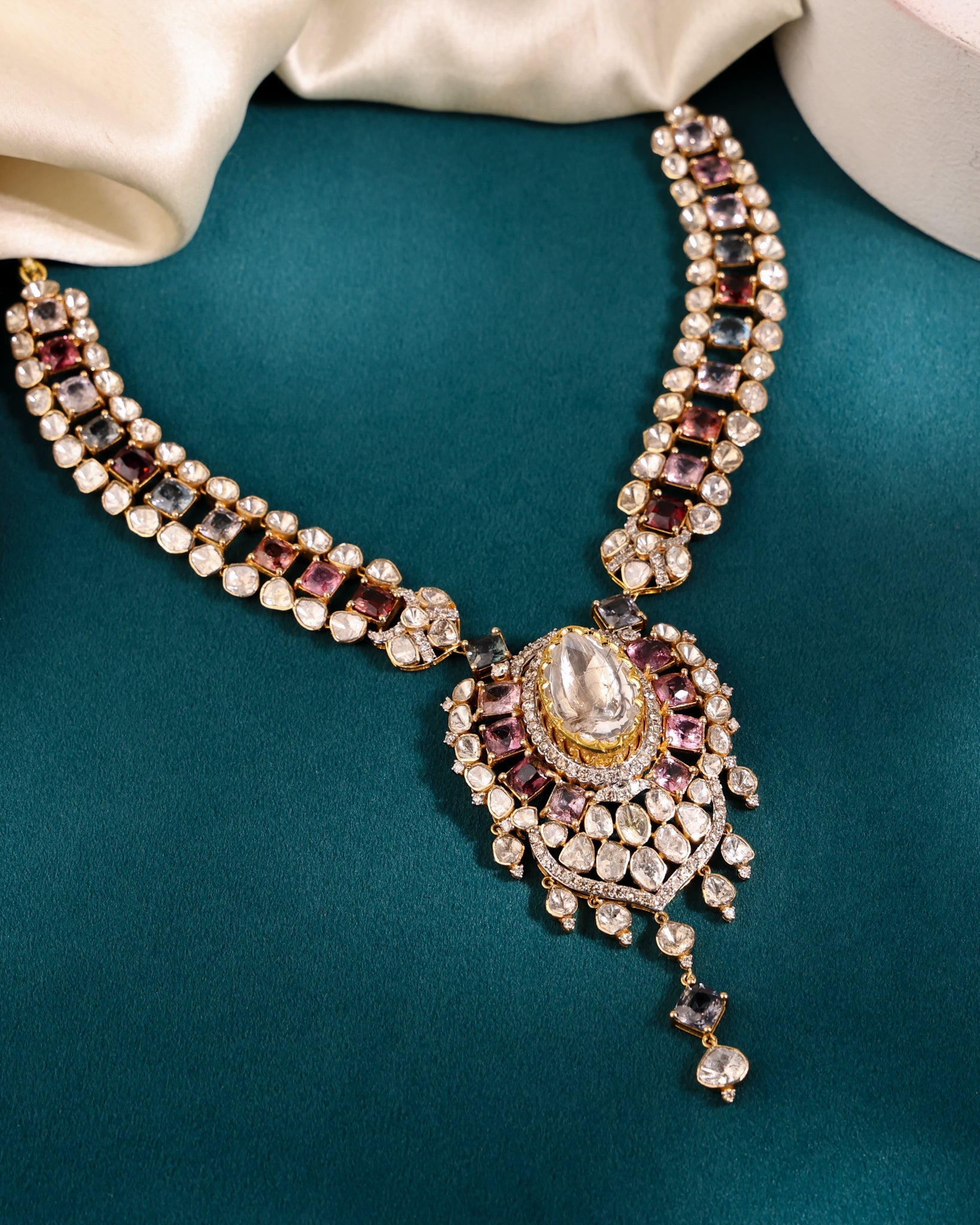 Iris Polki And Diamond Necklace