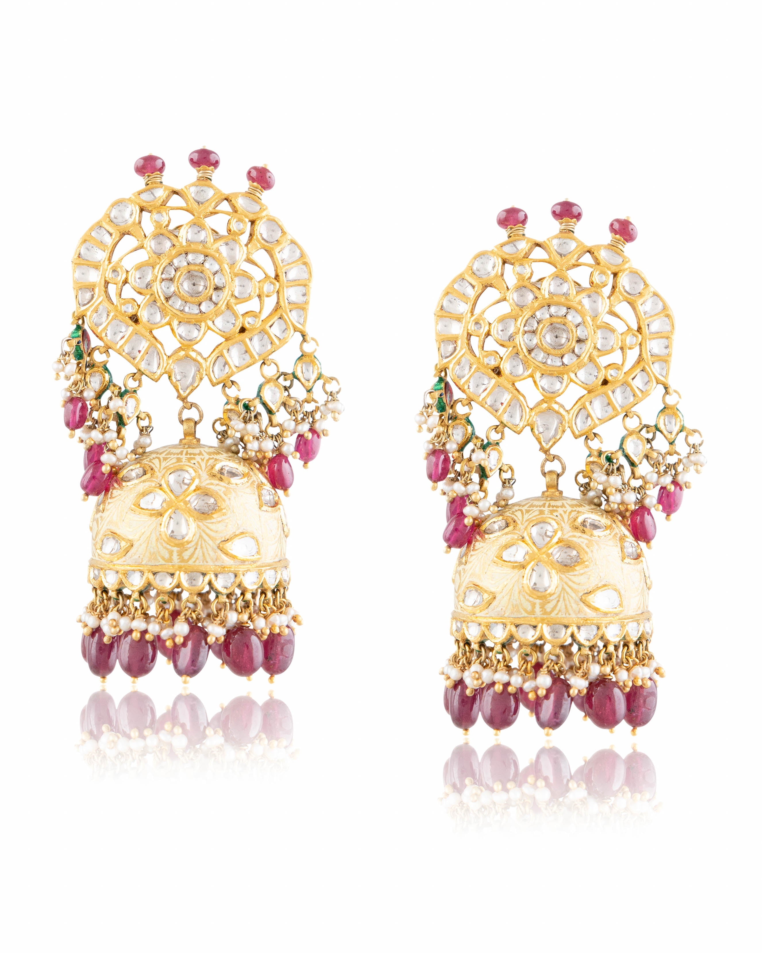 Jadau Polki Jhumka Earrings