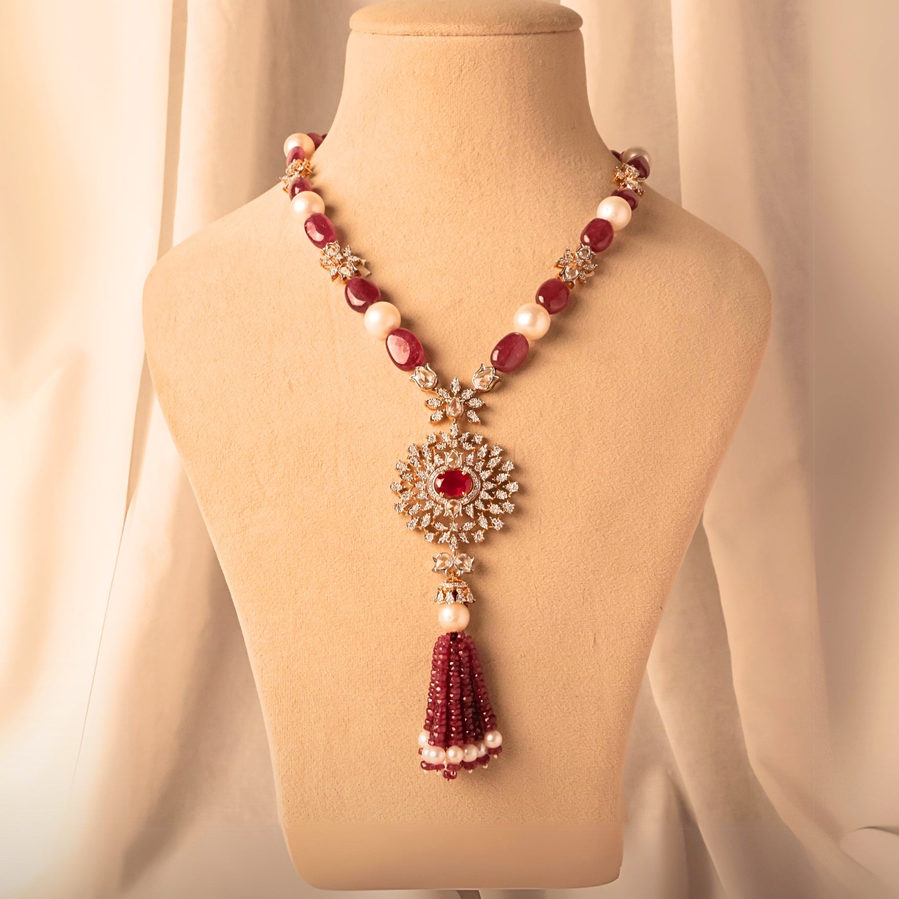 Long Diamond Pendant Necklace