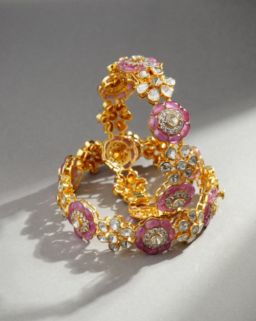 Alaina Polki And Diamond Bangle