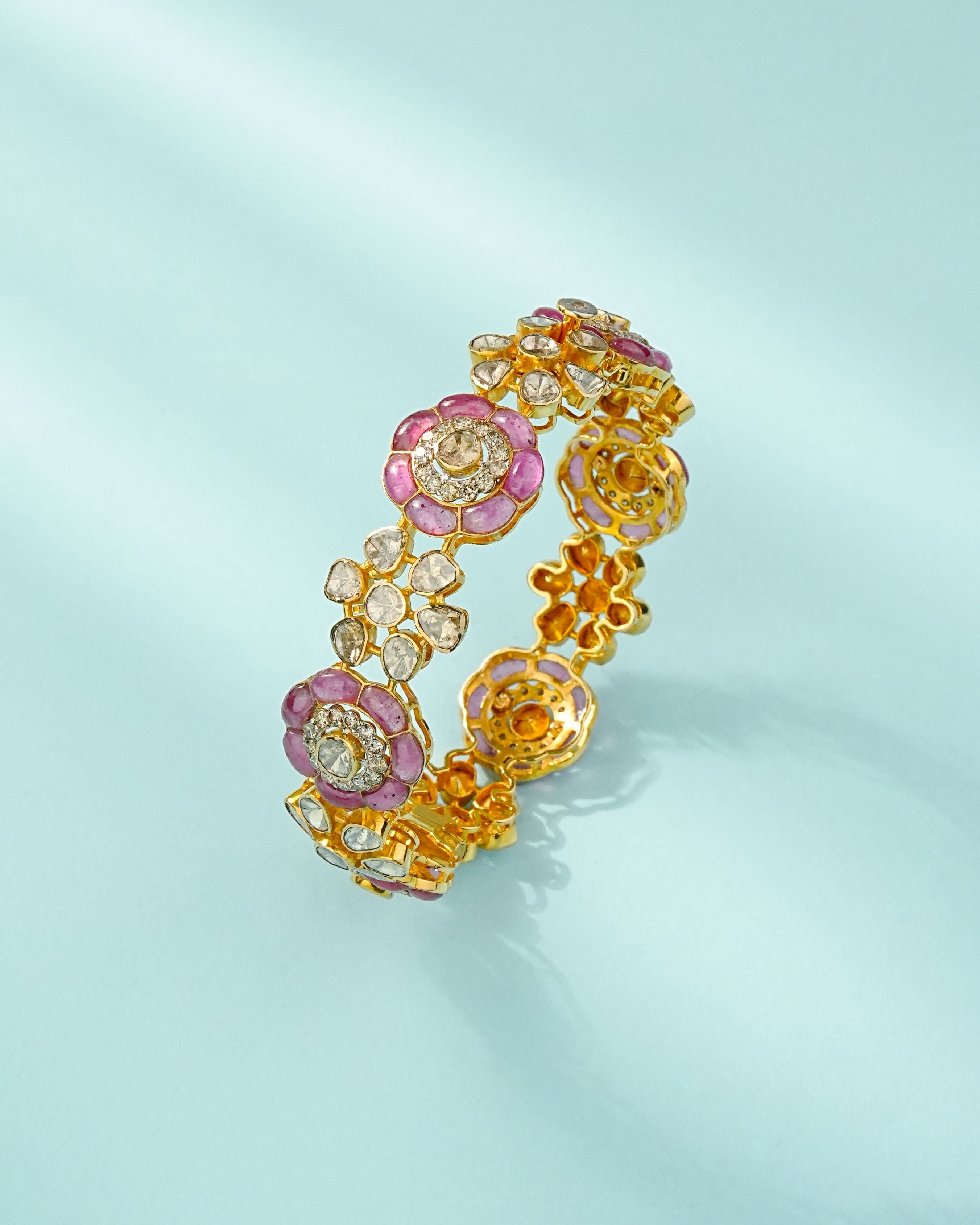 Alaina Polki And Diamond Bangle