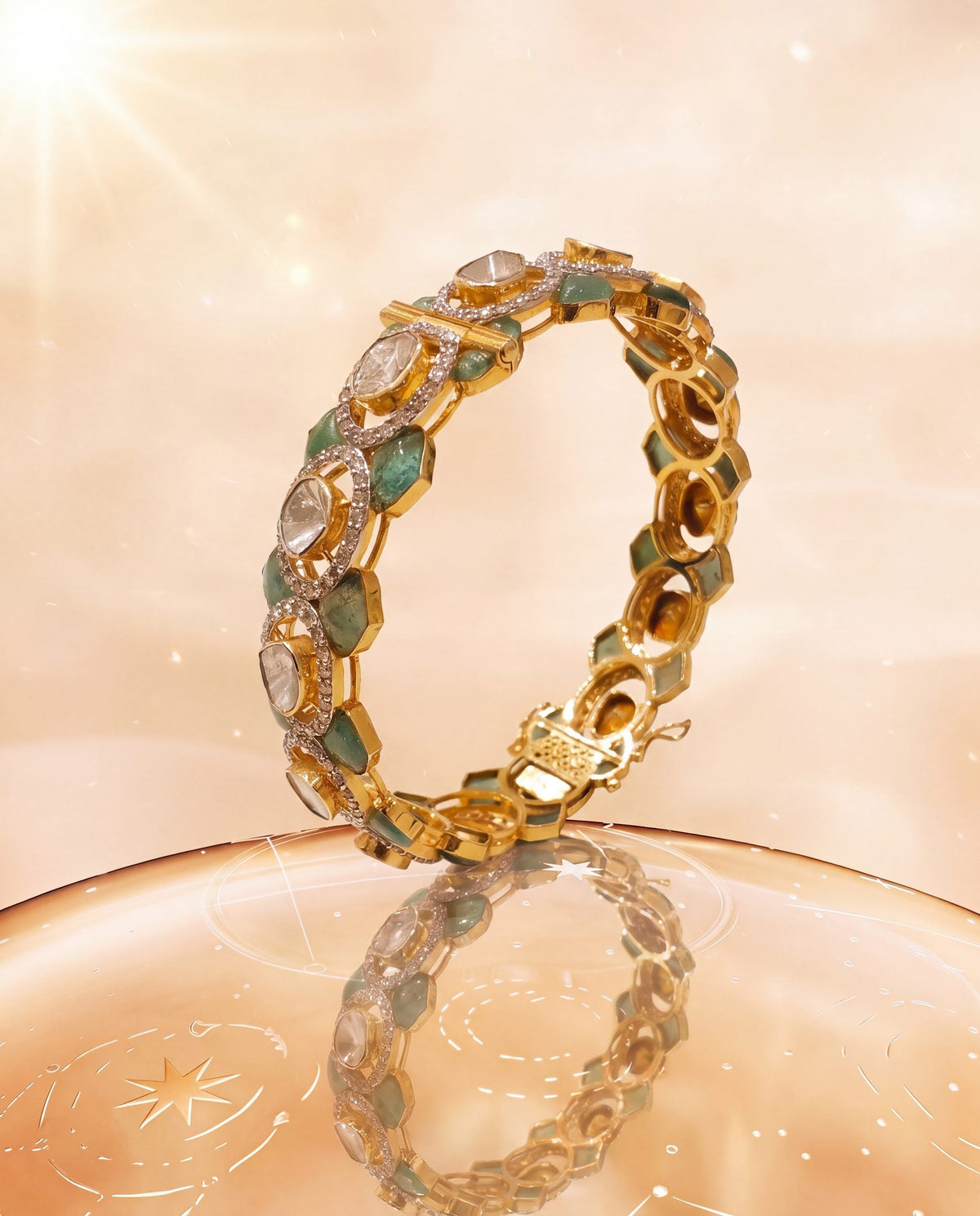 Evie Polki And Diamond Bangle