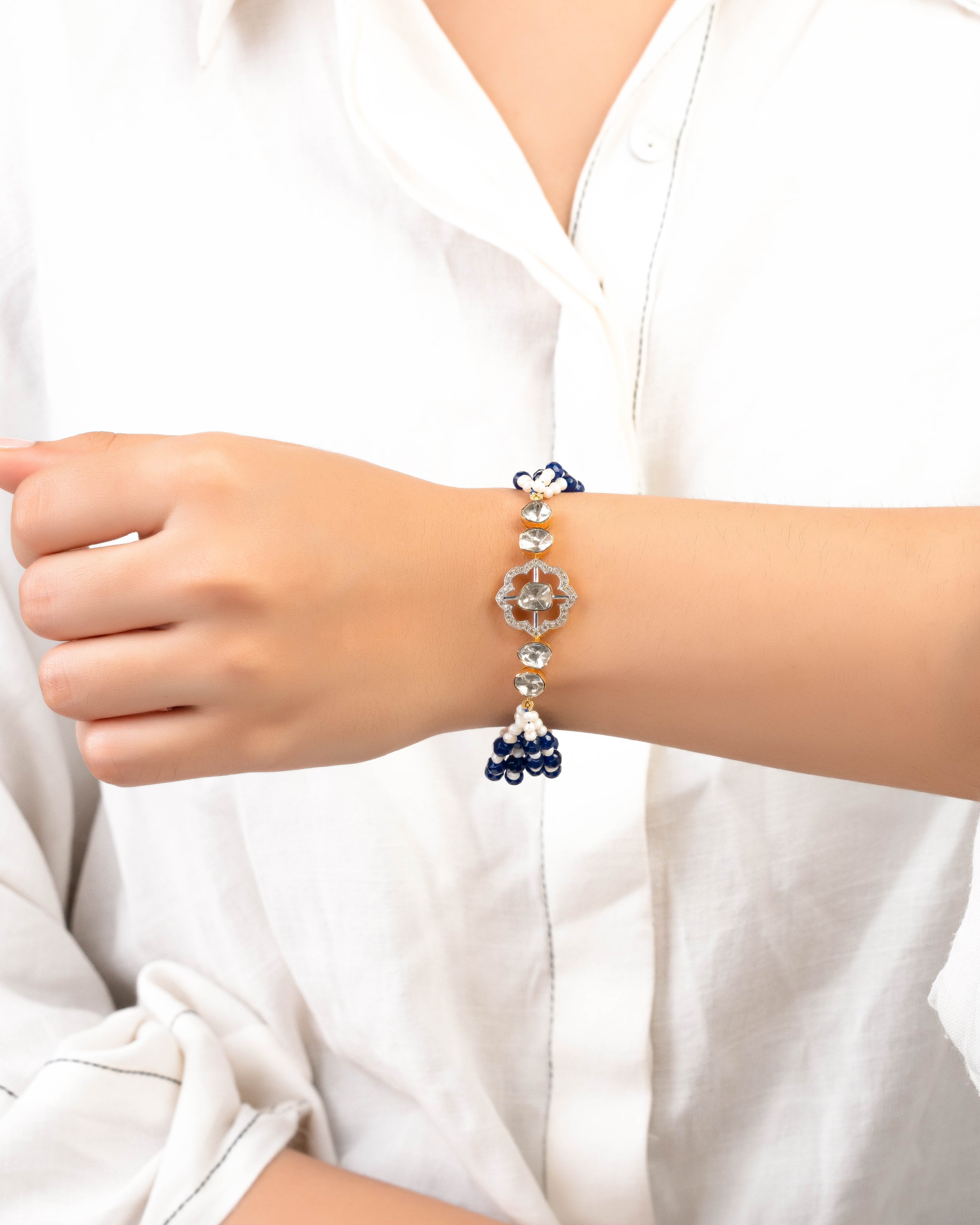 Melba Polki And Diamond Loose Bracelet