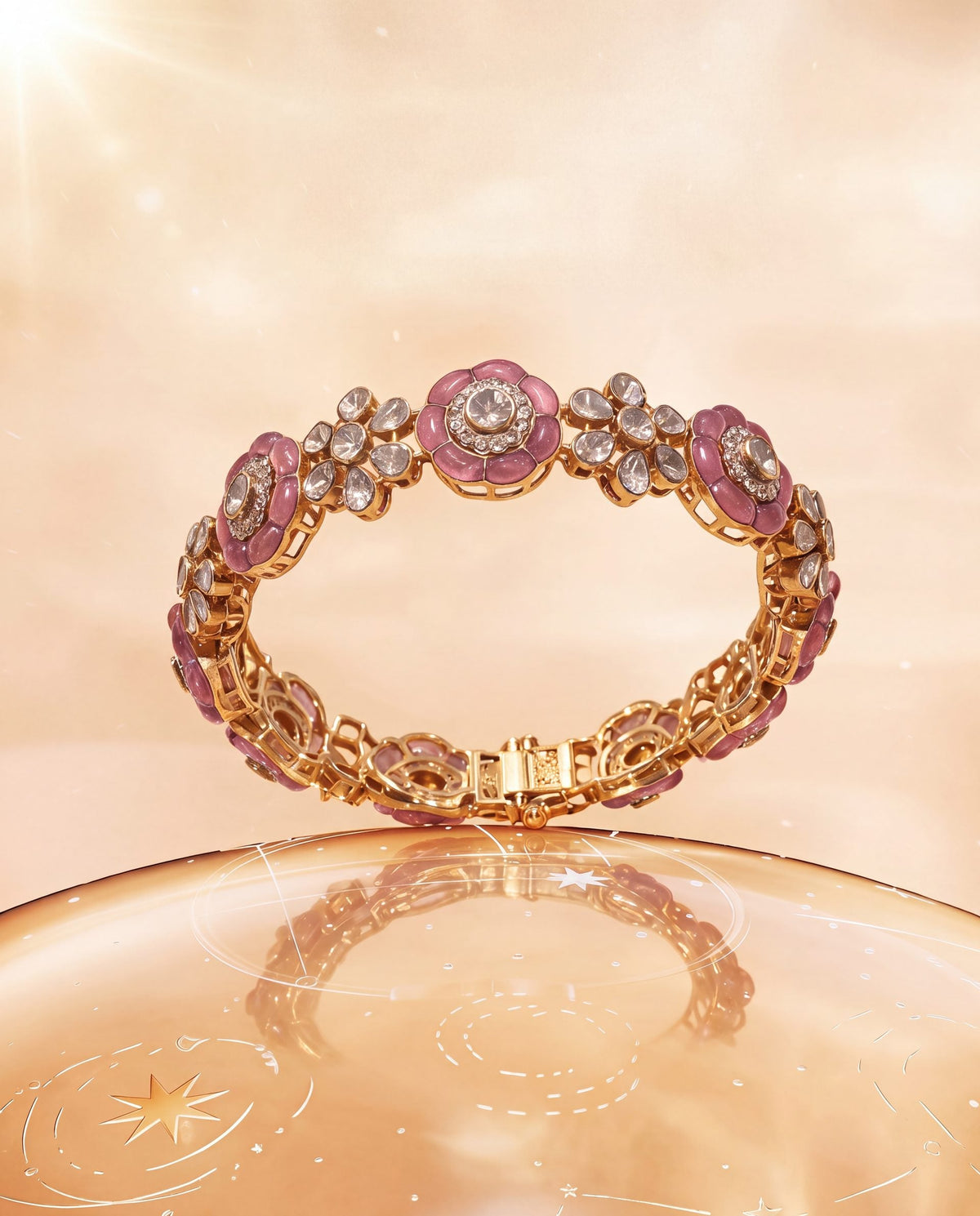 Ruhika Polki And Diamond Bangle