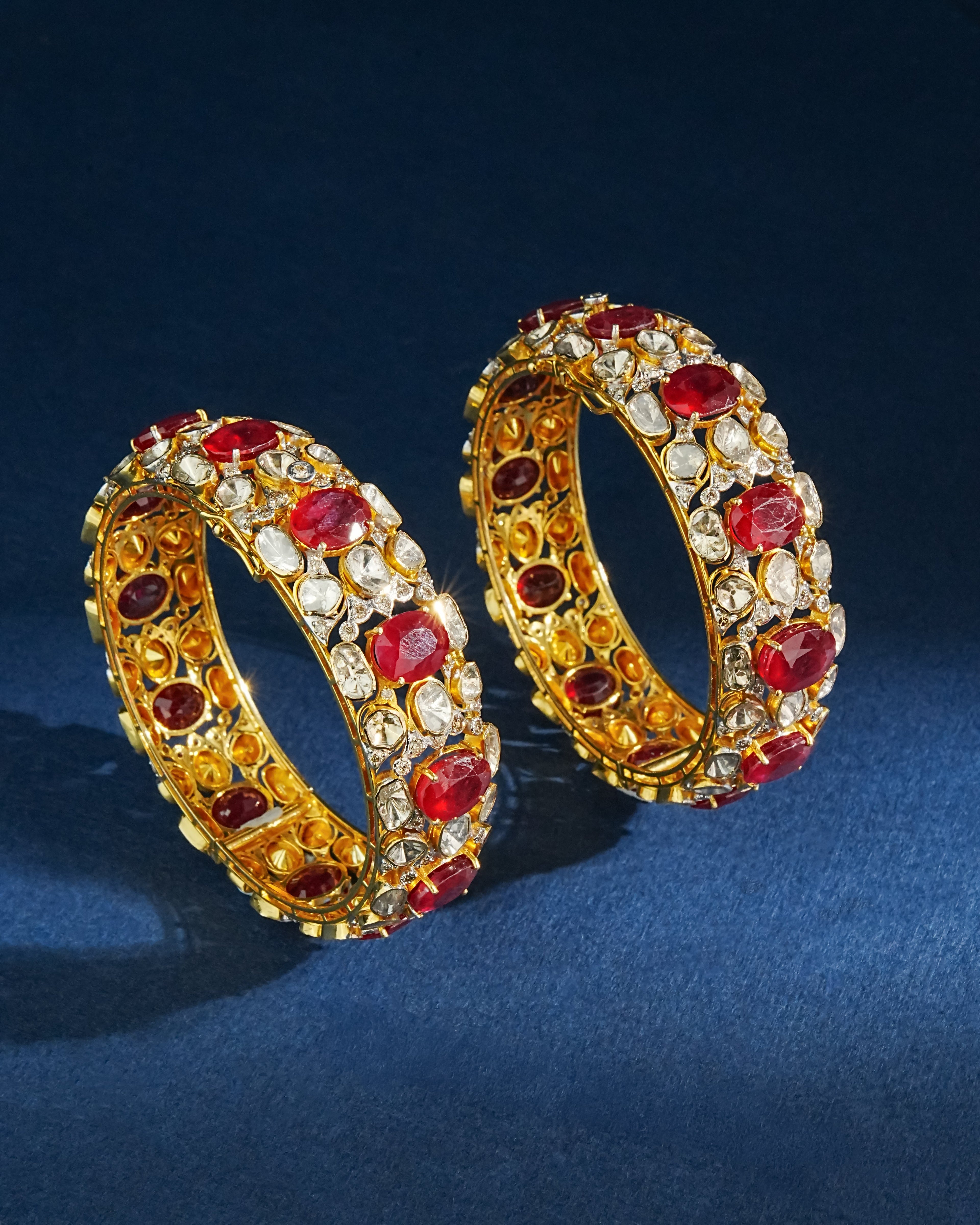 Viola Polki And Diamond Bangle