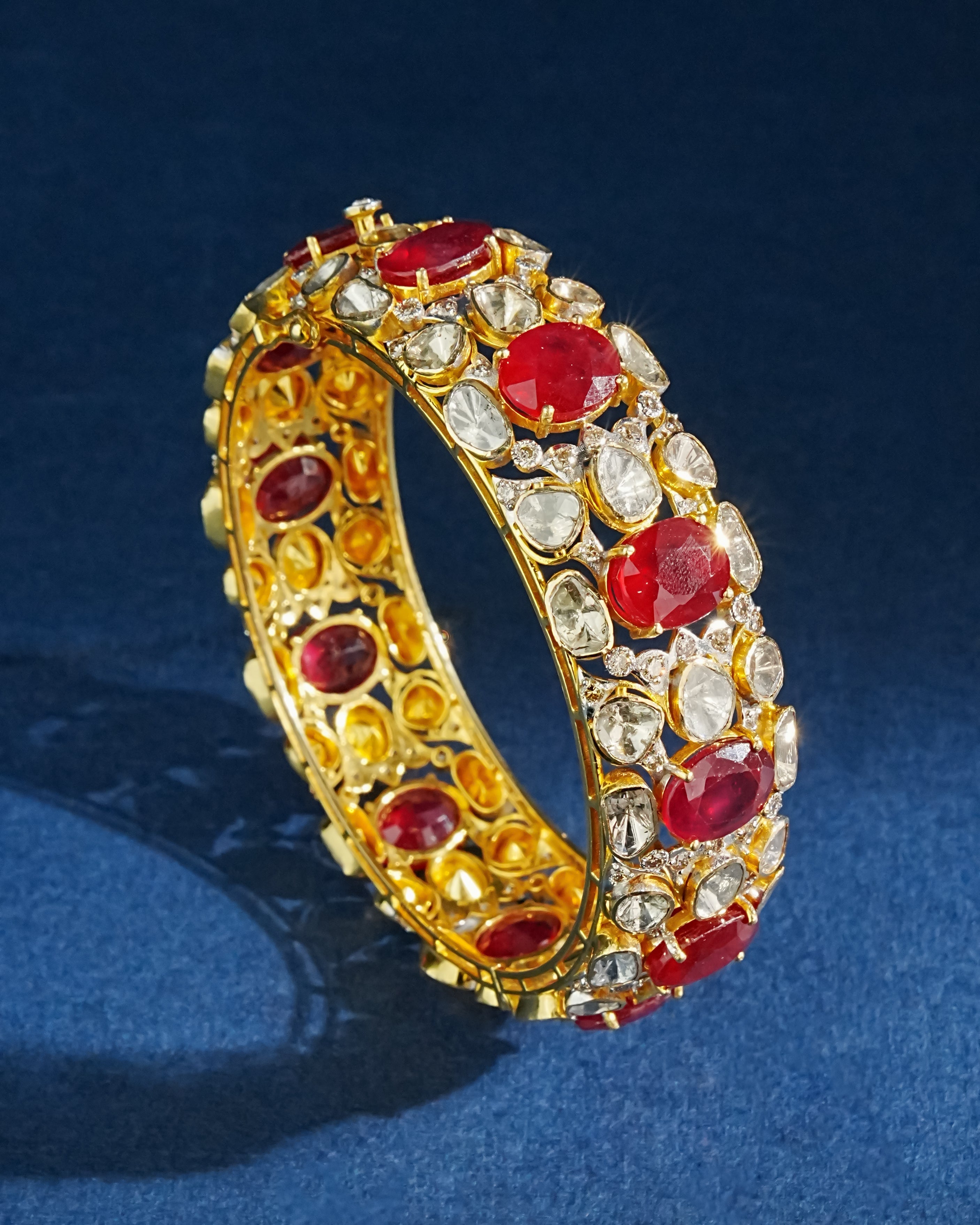 Viola Polki And Diamond Bangle