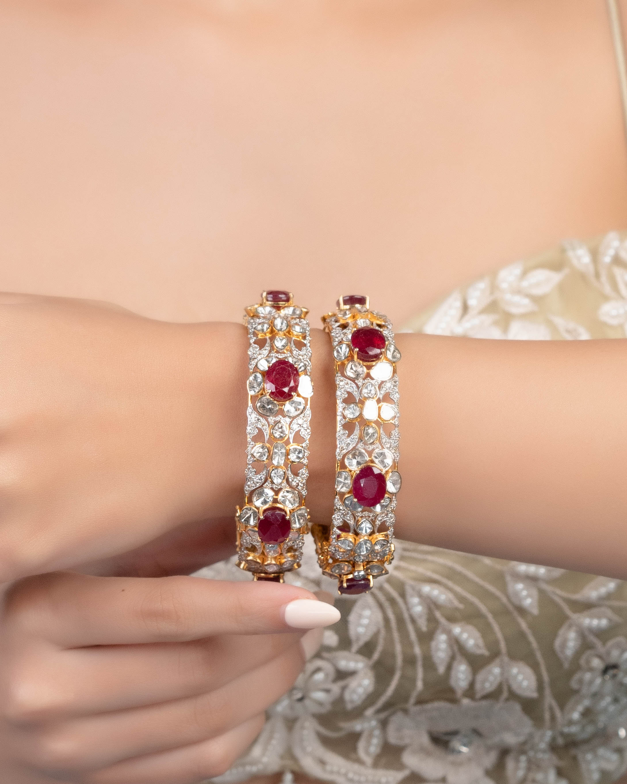 Maliha Polki And Diamond Bangle