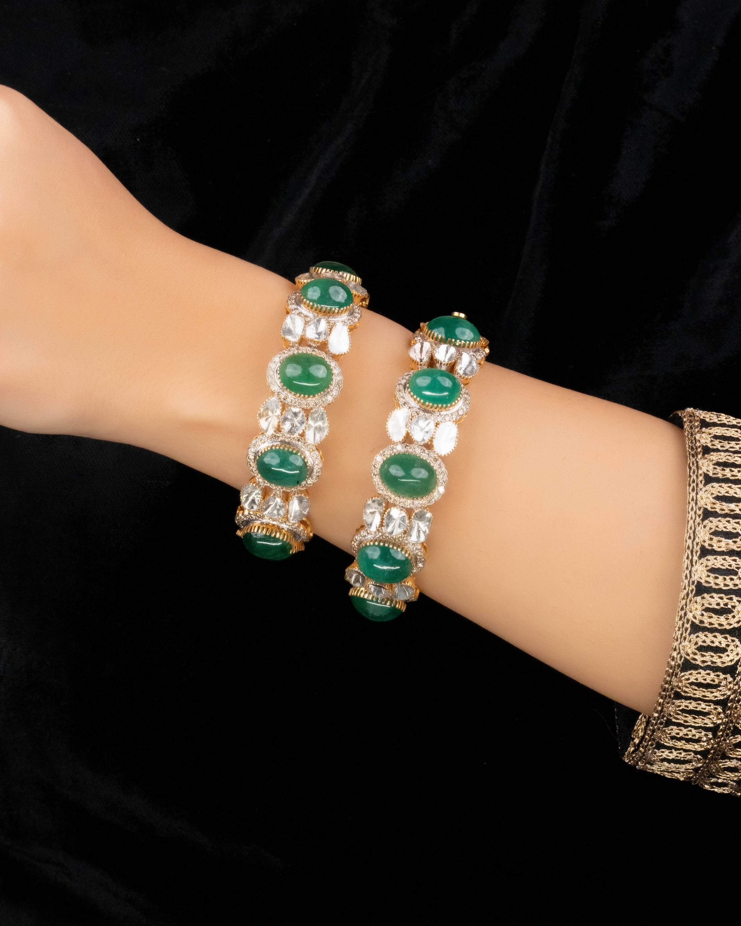 Inanya Polki And Diamond Bangle