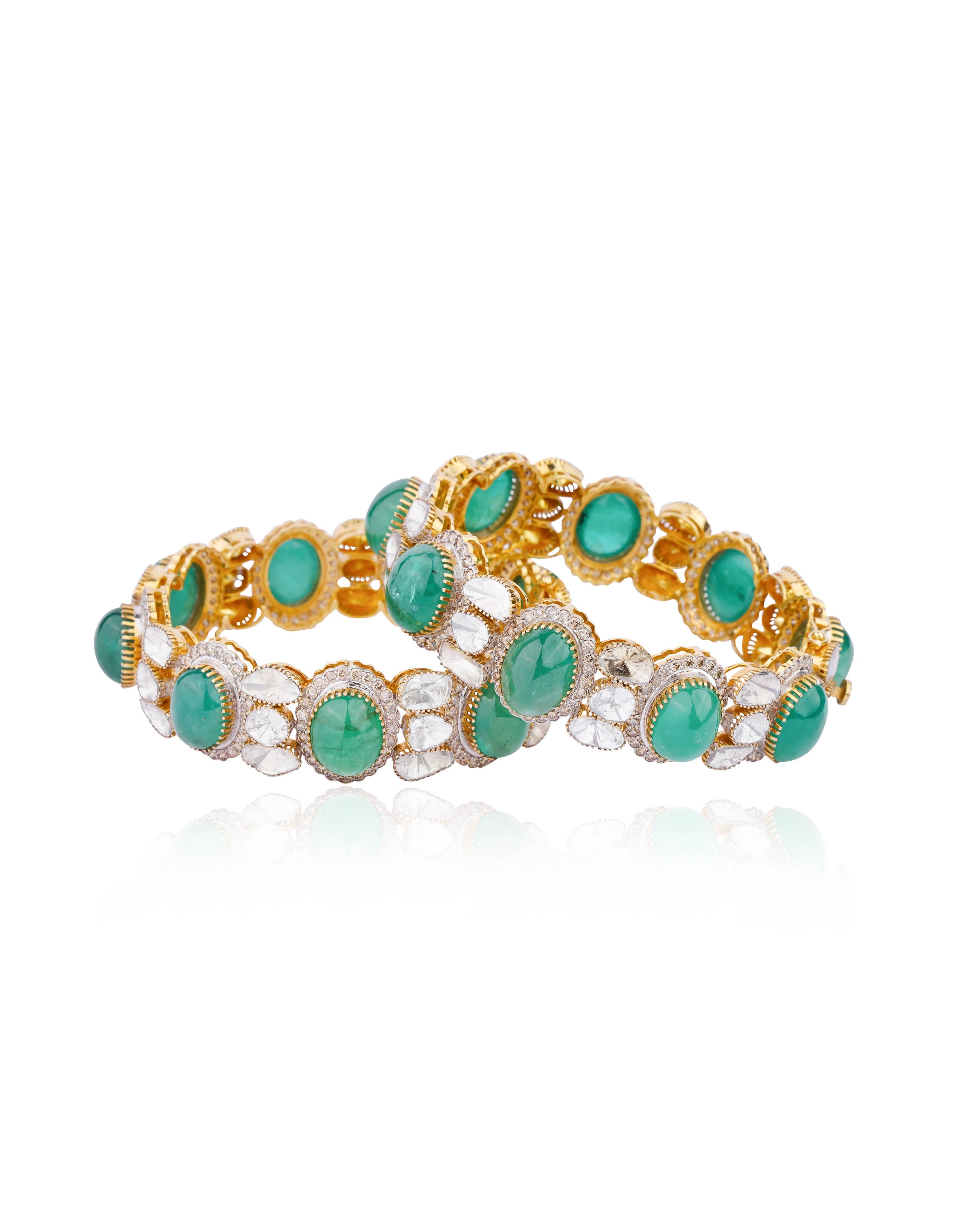 Inanya Polki And Diamond Bangle