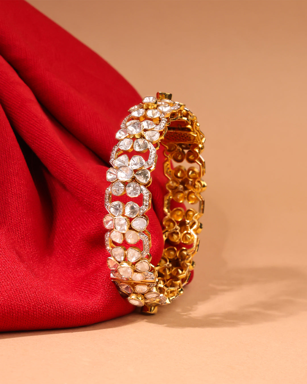 Octavia Polki And Diamond Bangle