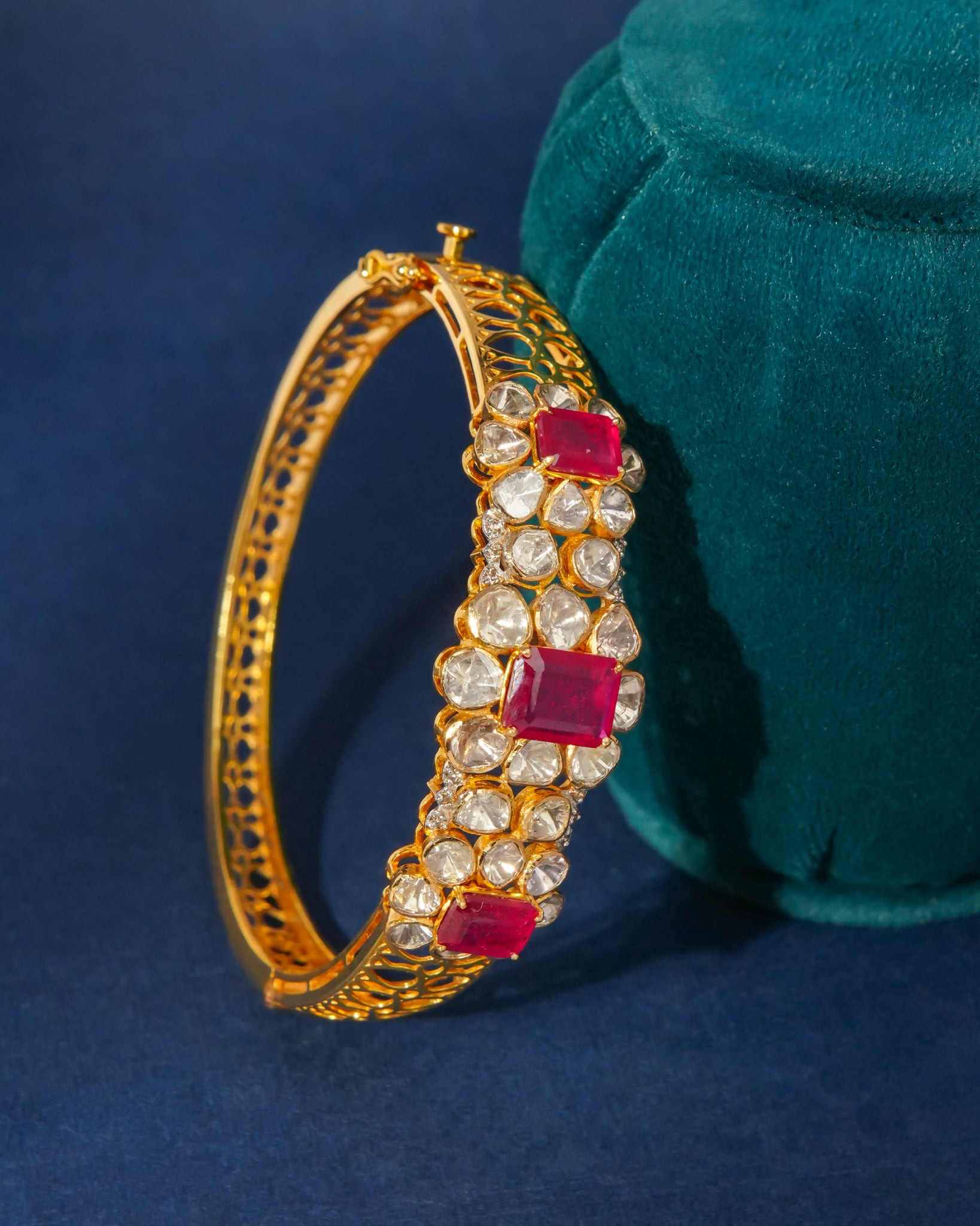 Lilia Polki And Diamond Bangle