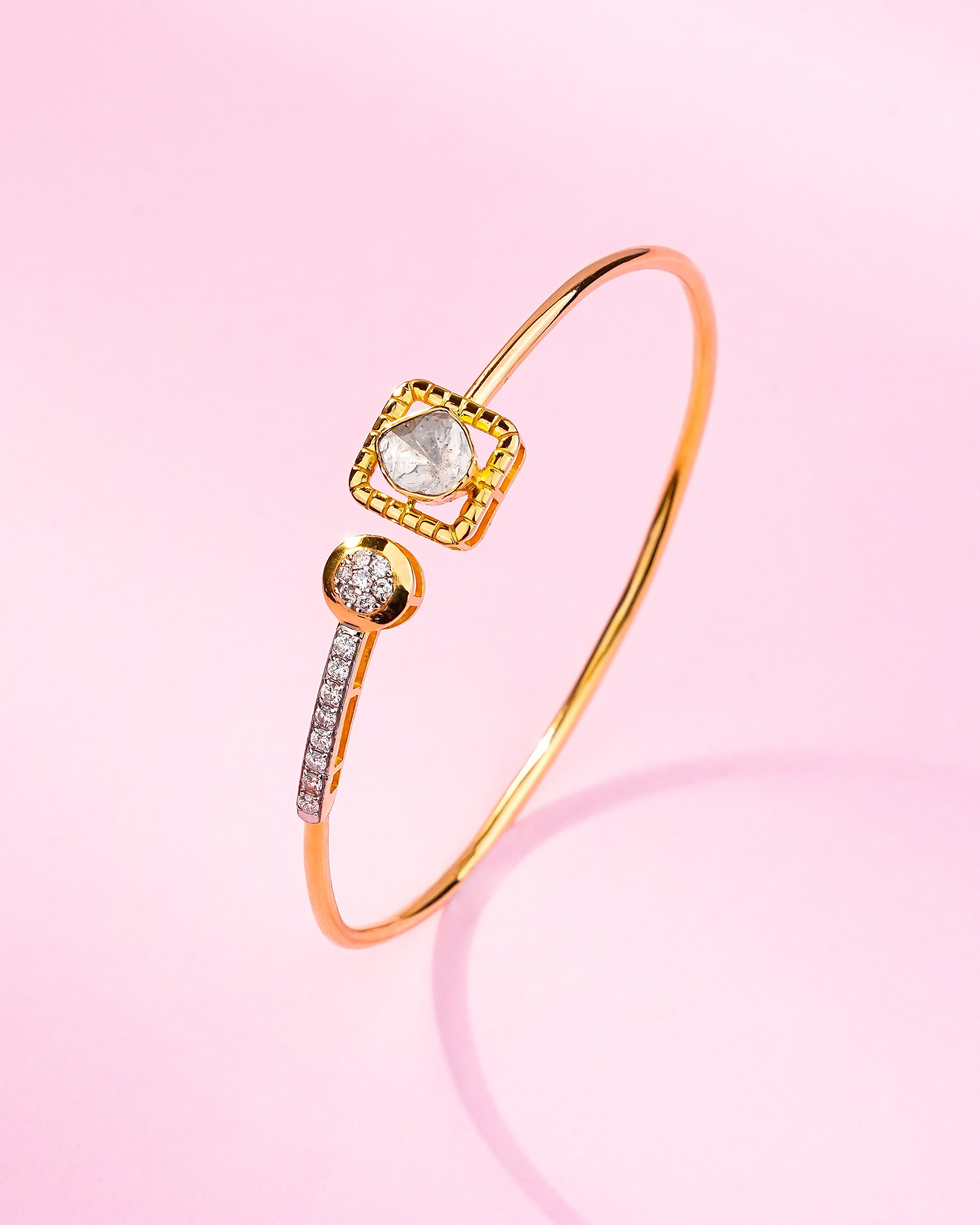 Akshaya Polki And Diamond Bangle