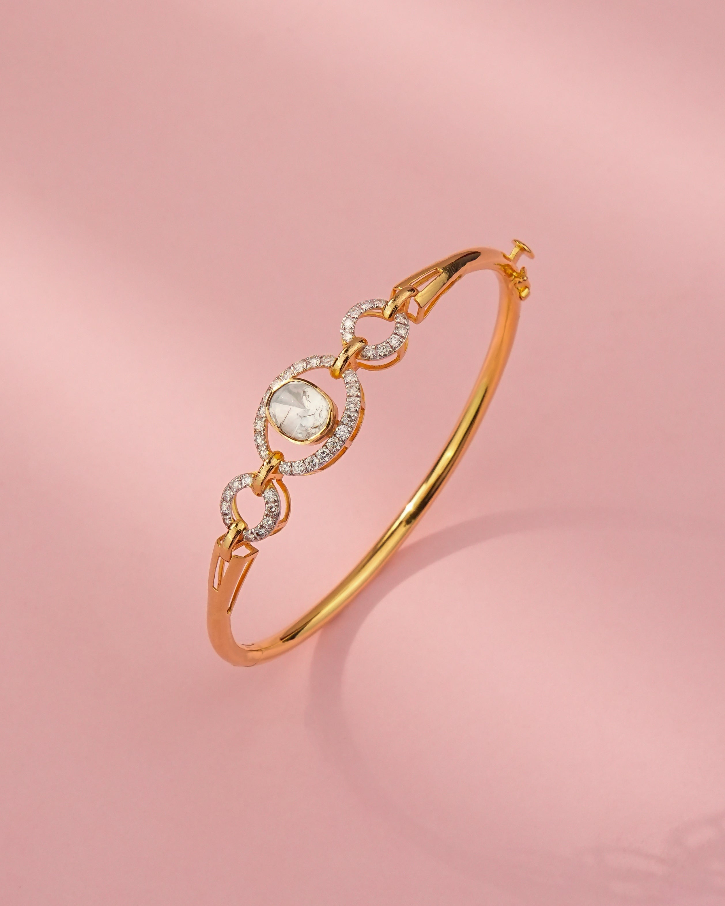 Shaheen Polki And Diamond Bangle