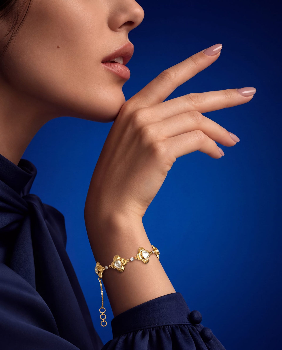 Aashima Polki And Diamond Loose Bracelet