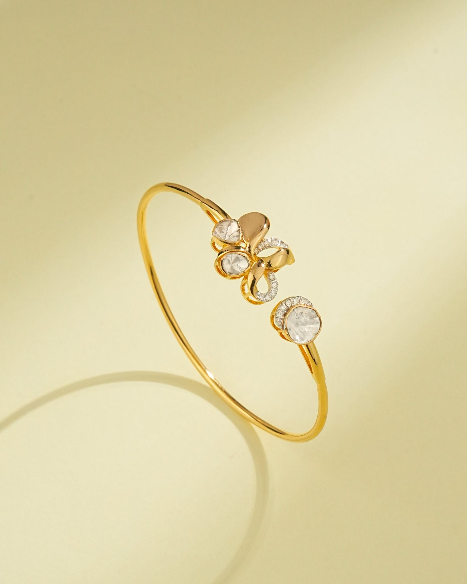 Kaya Polki And Diamond Bangle