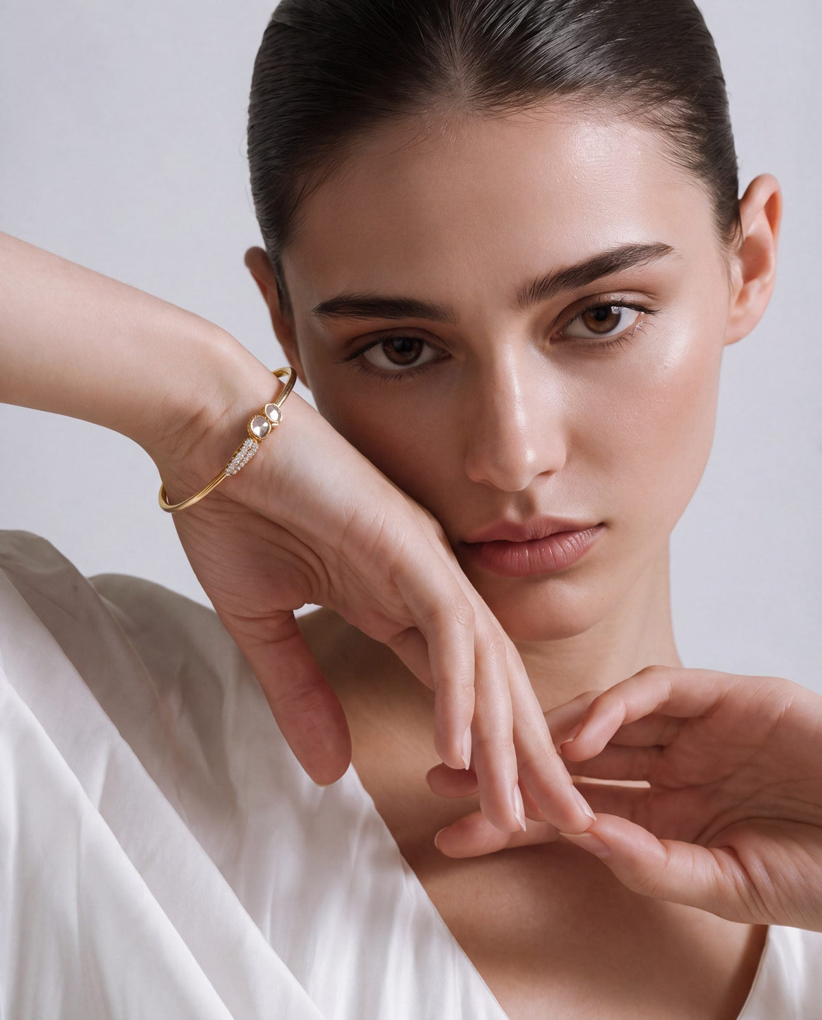 Saima Polki And Diamond Bangle