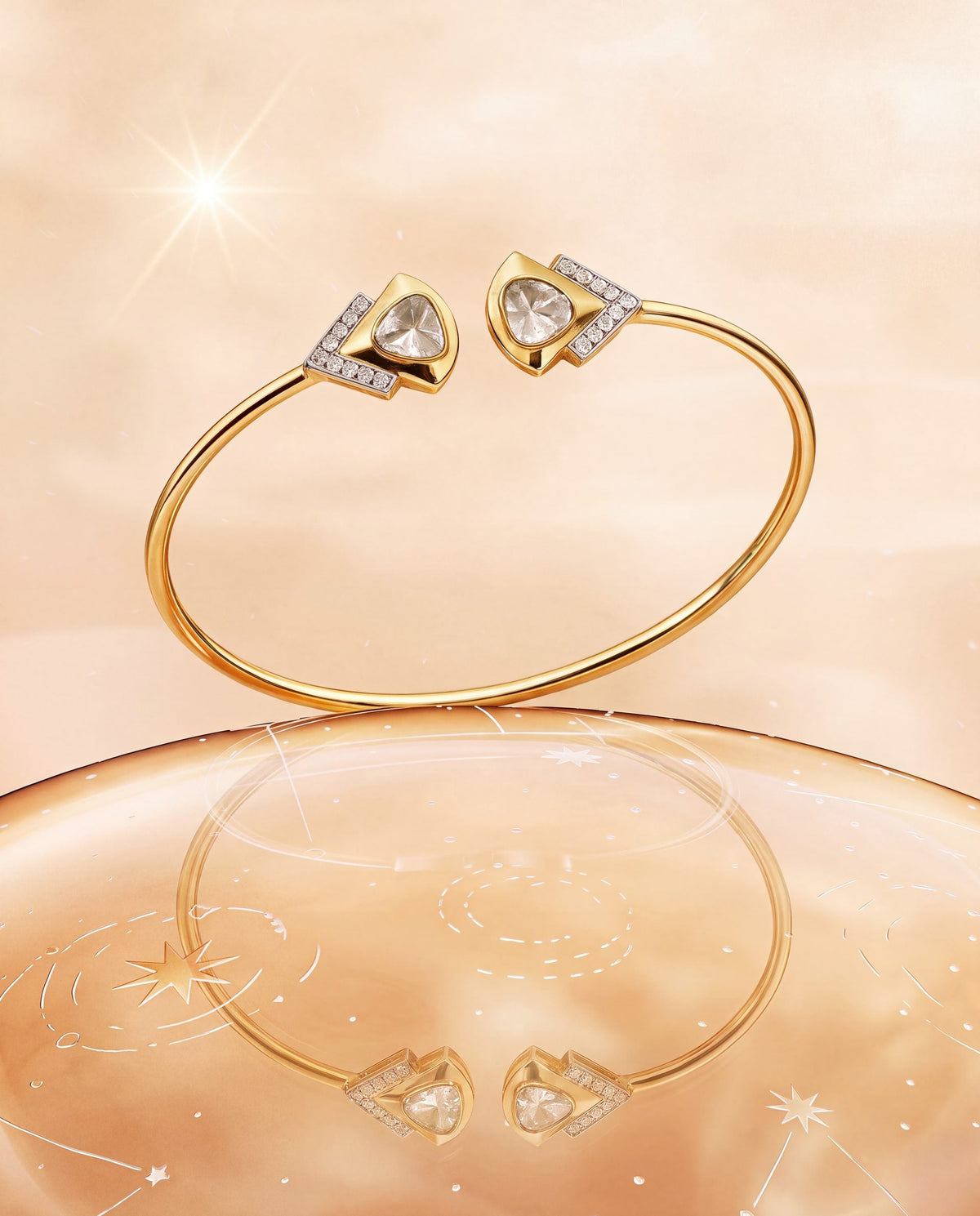 Pritha Polki And Diamond Bangle