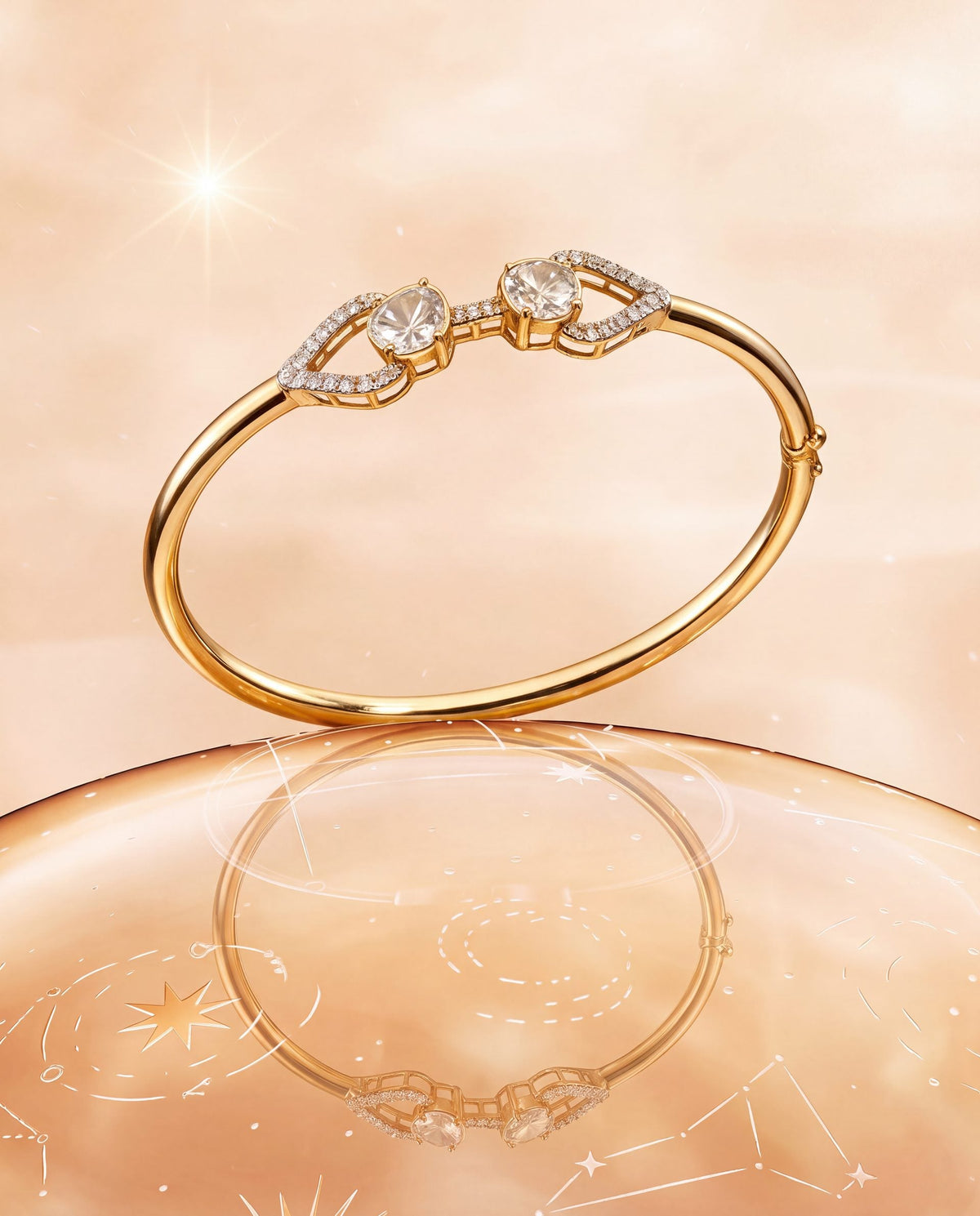 Shaina Polki And Diamond Bangle