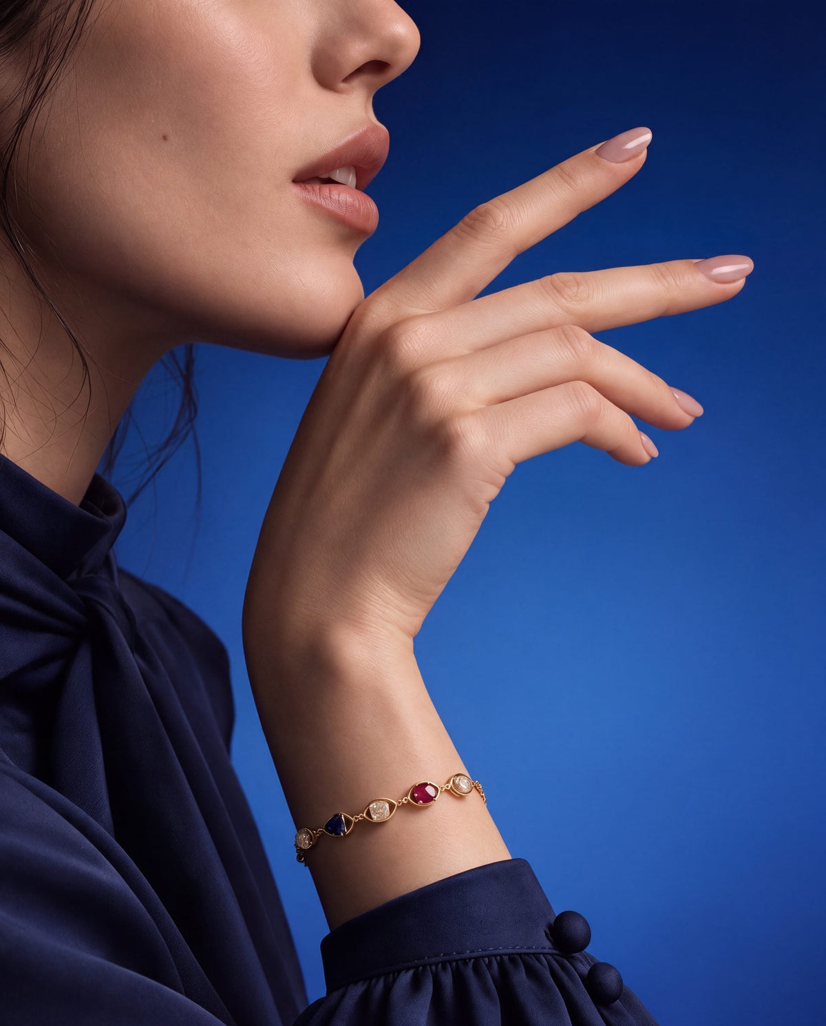 Meena Polki Loose Bracelet