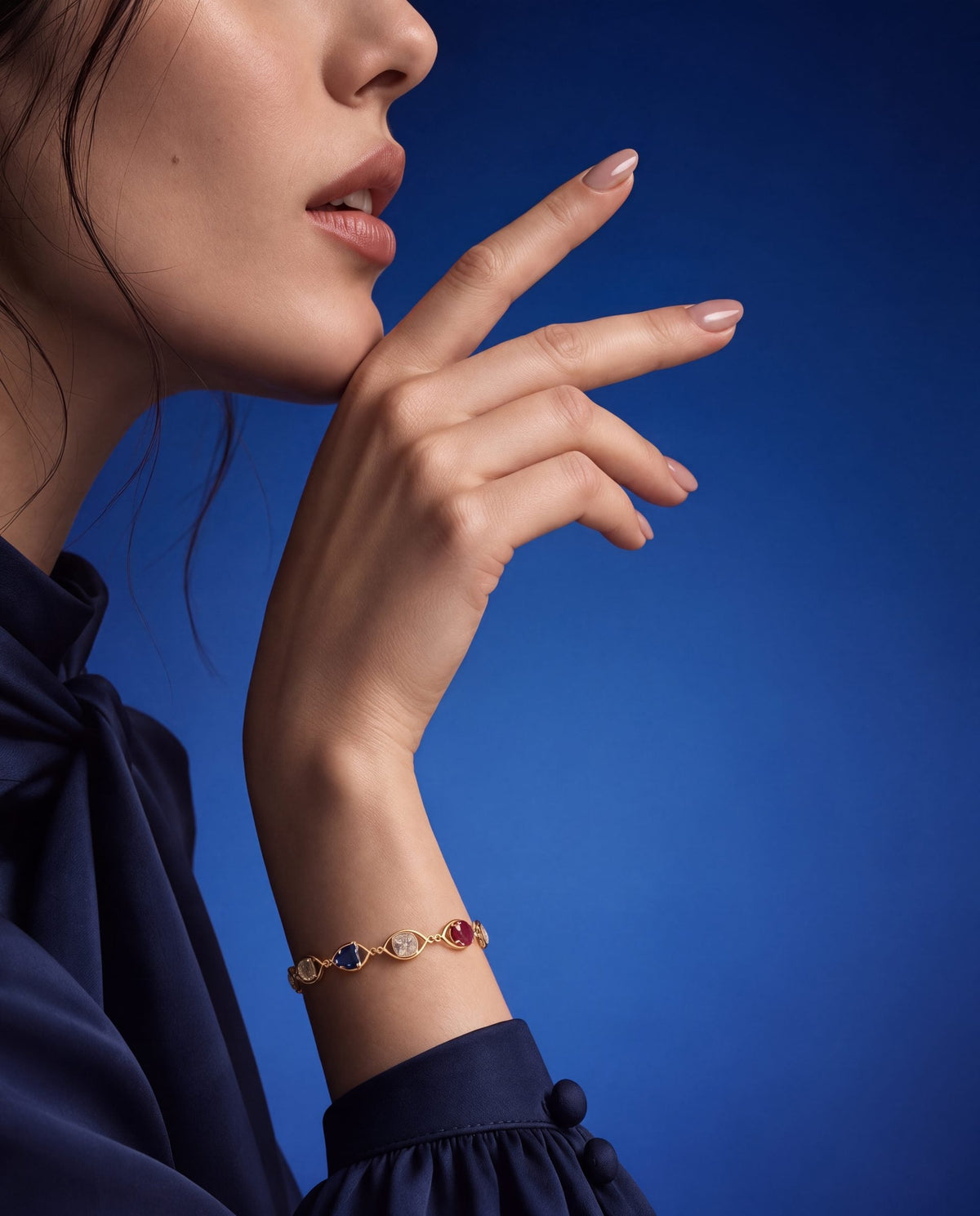 Meena Polki Loose Bracelet