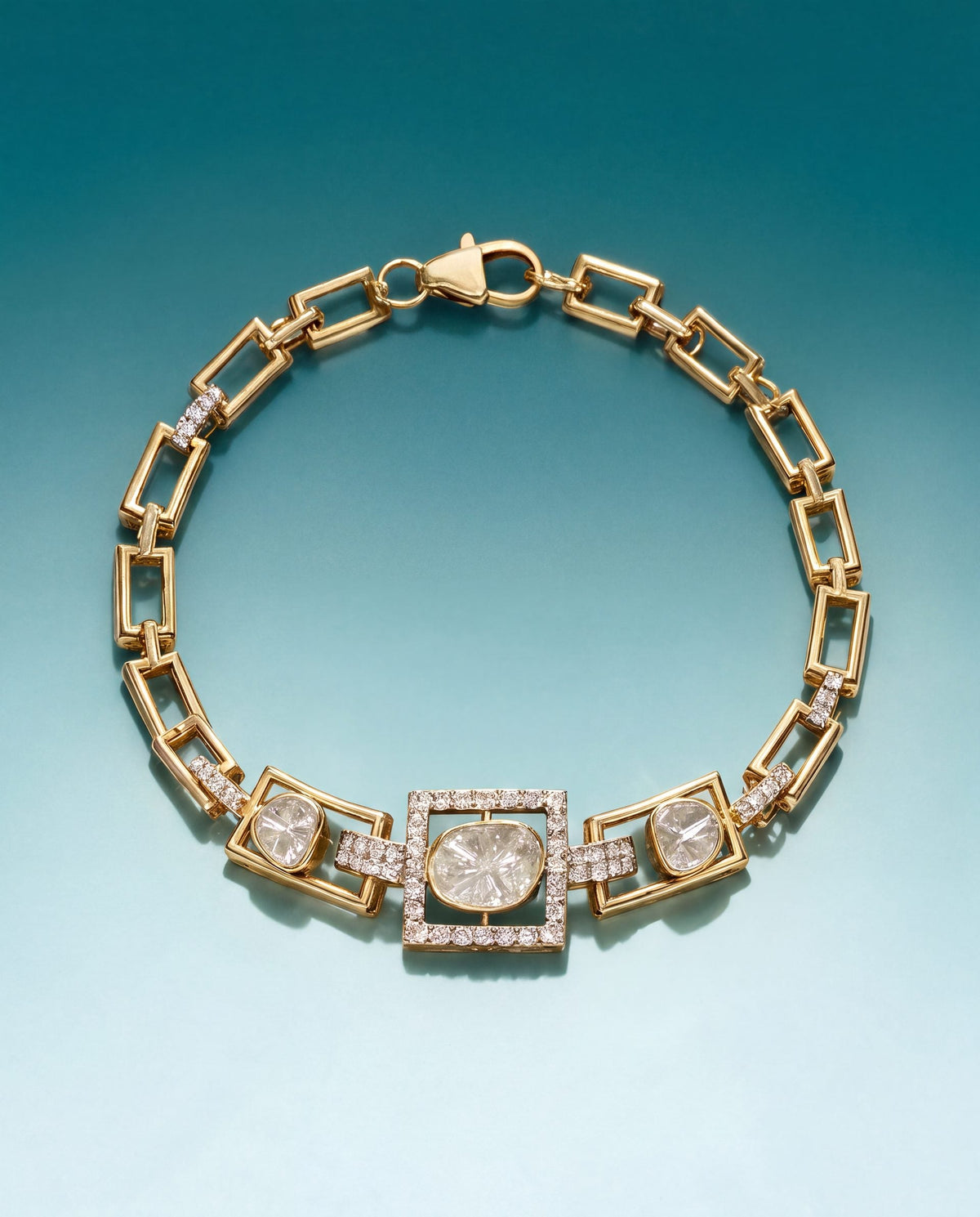 Kashi Polki And Diamond Loose Bracelet