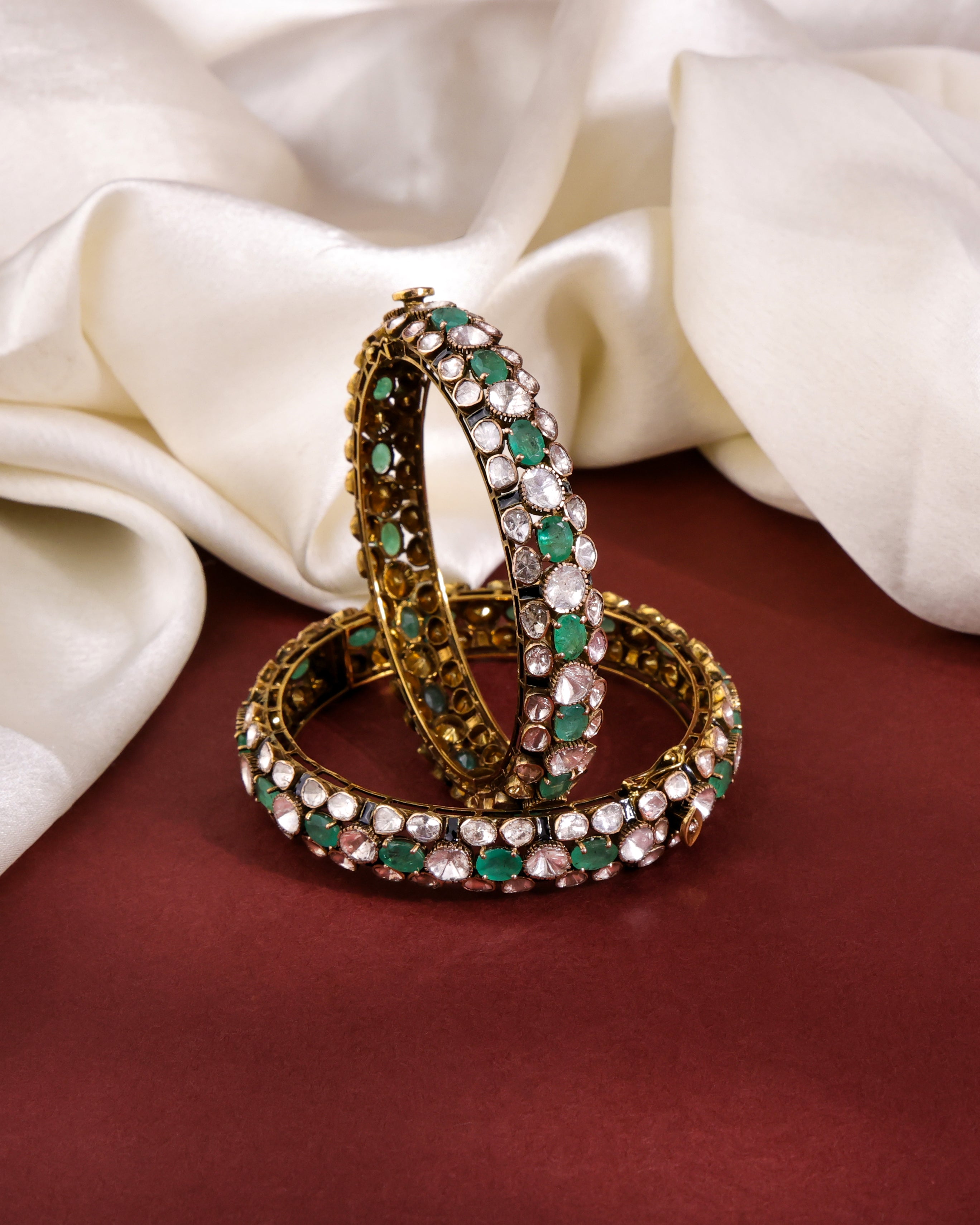 Naira Polki And Diamond Bangle