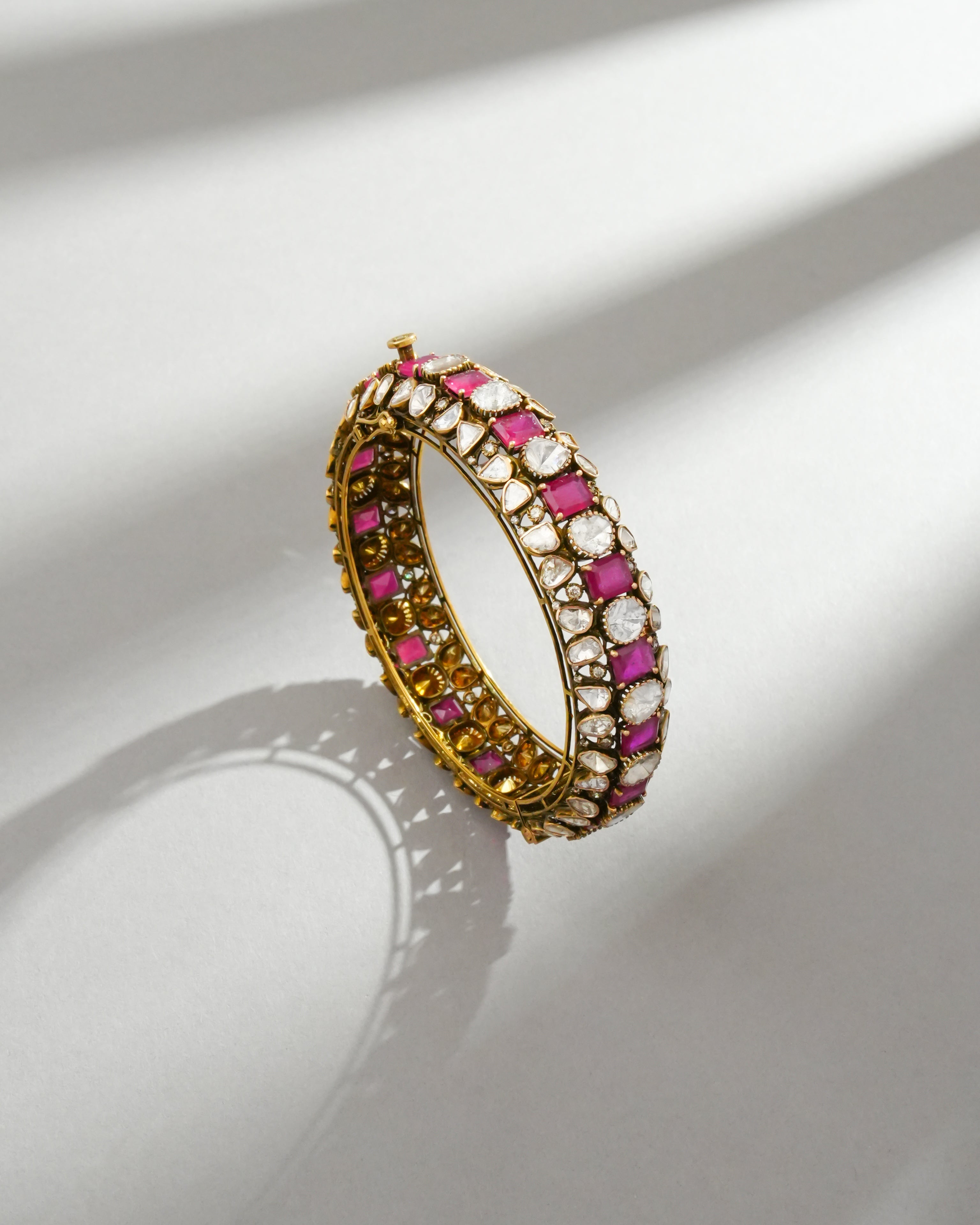 Nargis Polki And Diamond Bangle