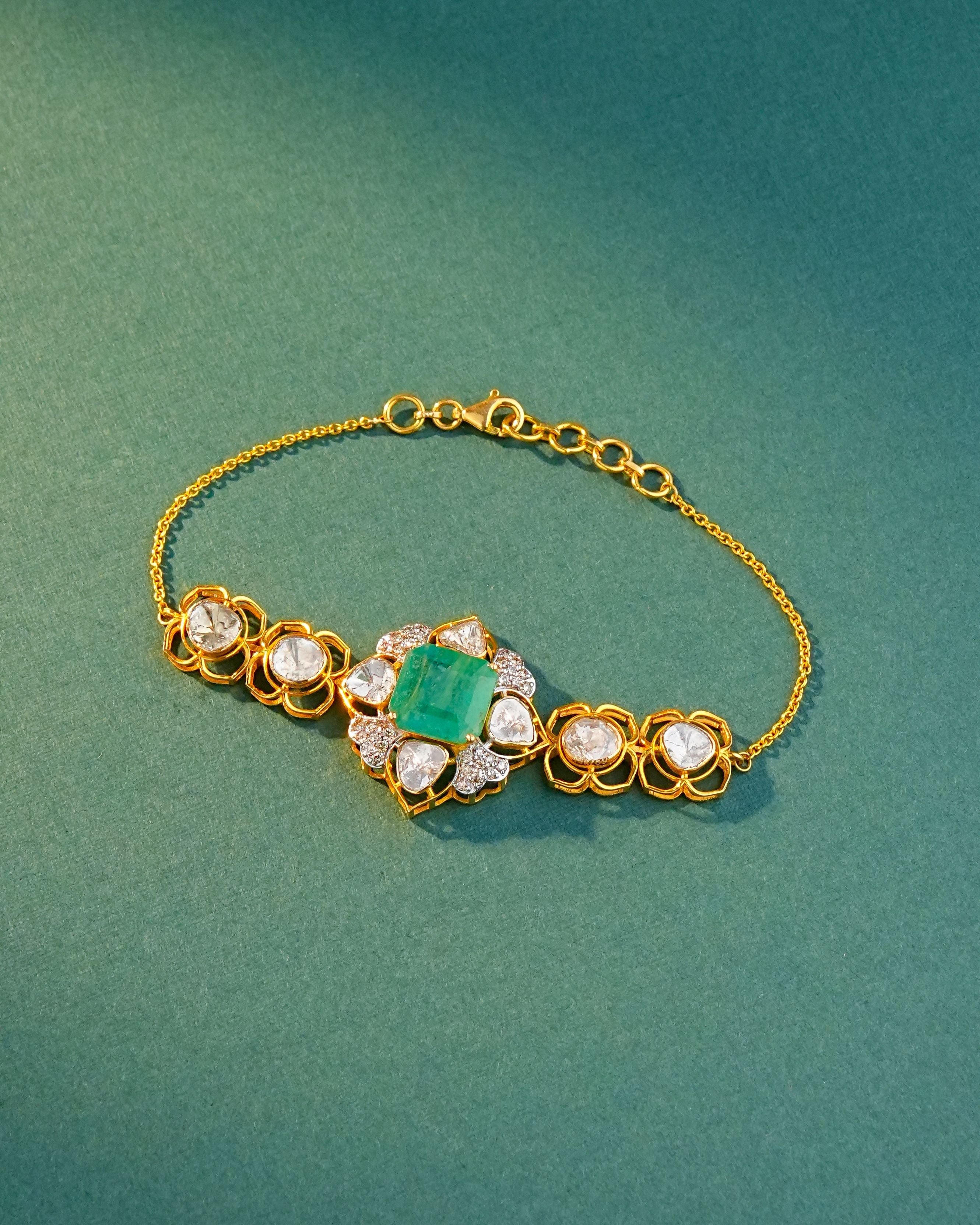 Mudra Polki And Diamond Loose Bracelet