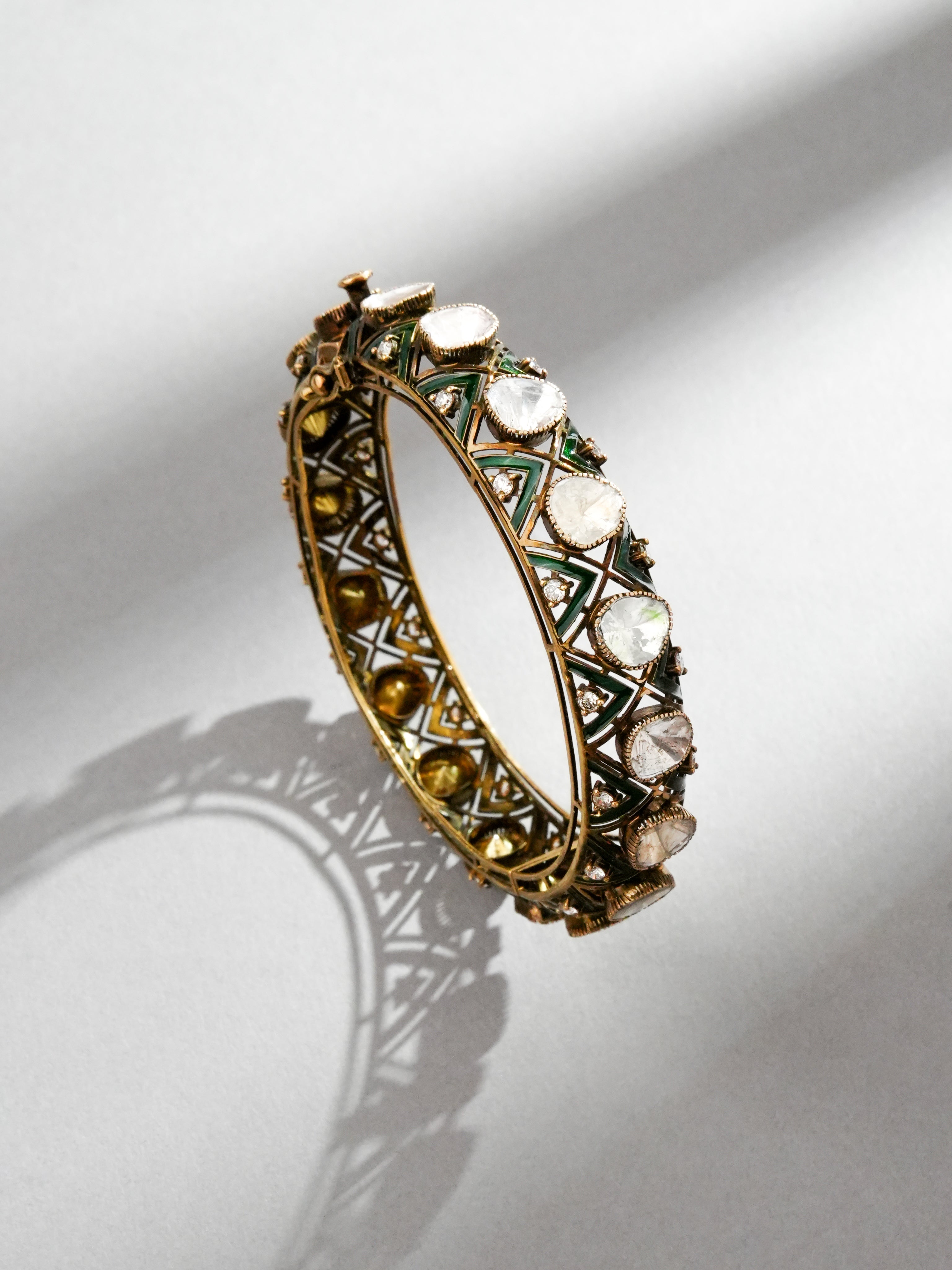 Haniya Polki And Diamond Bangle