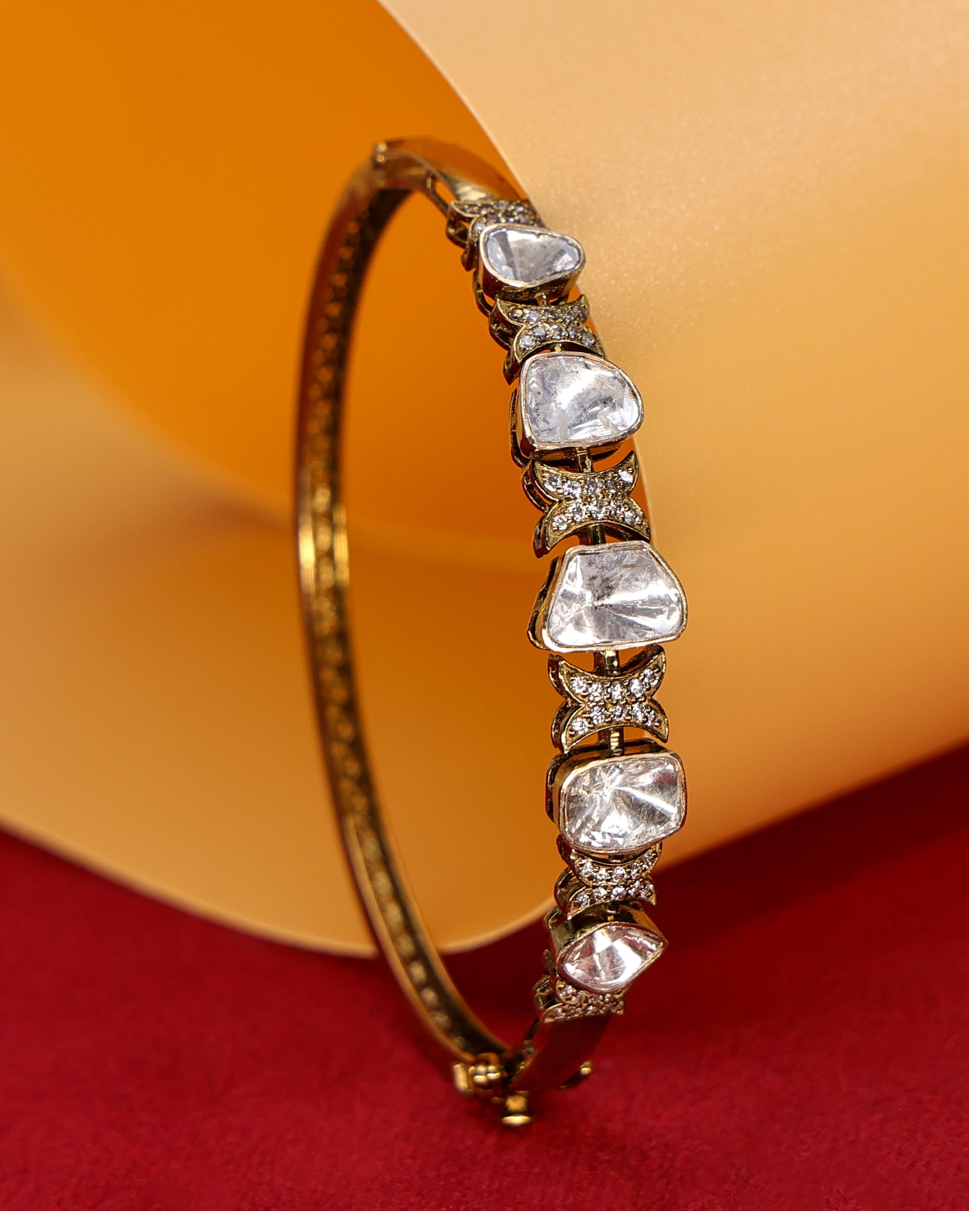 Baruni Polki And Diamond Bangle