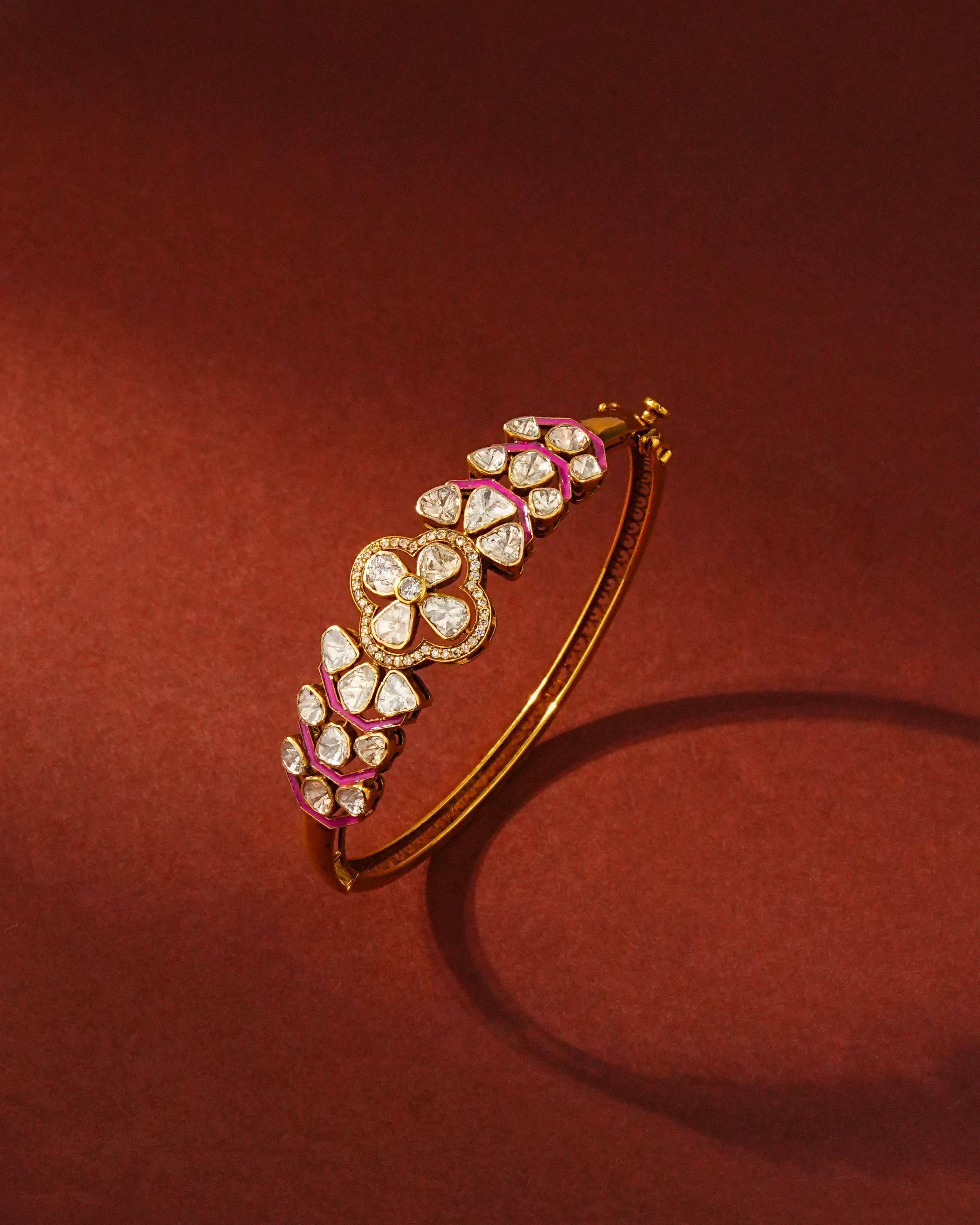 Ujjala Polki And Diamond Bangle