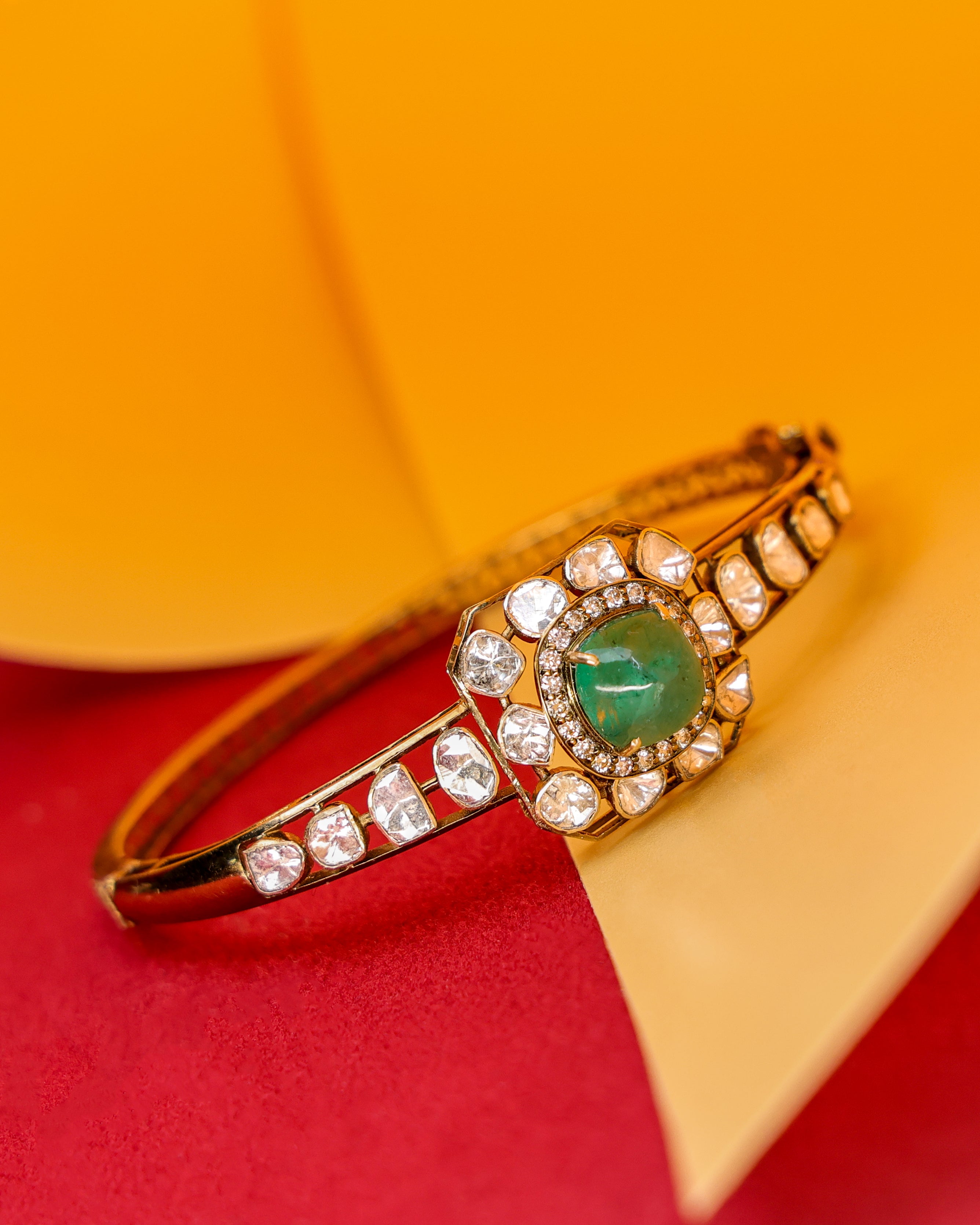 Bela Polki And Diamond Bangle