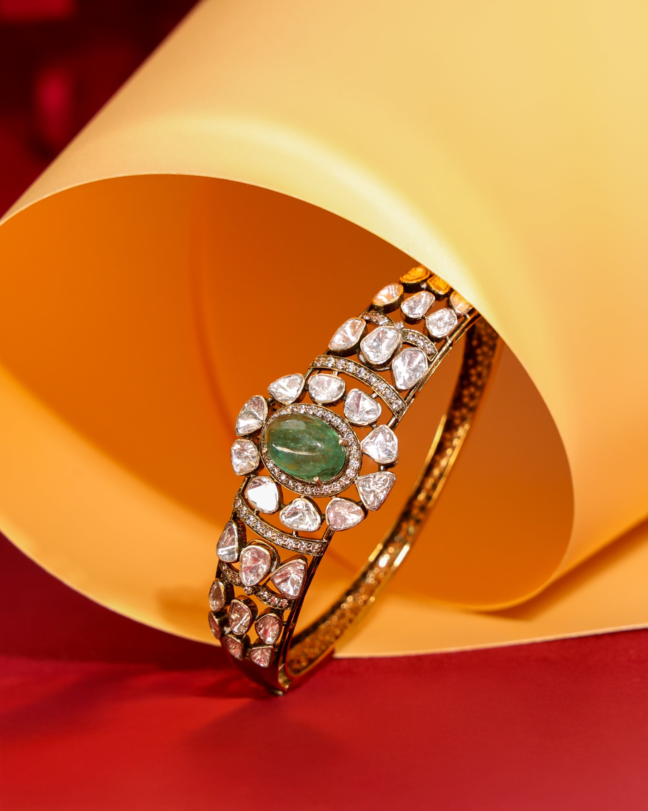 Bhumika Polki And Diamond Bangle