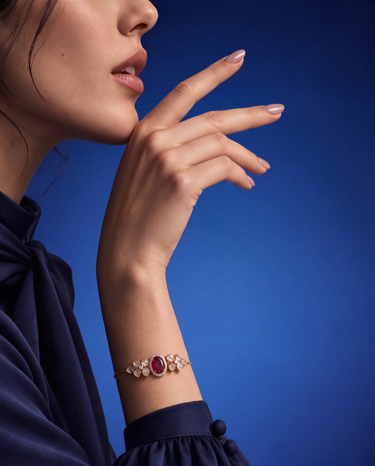 Mudita Polki And Diamond Loose Bracelet