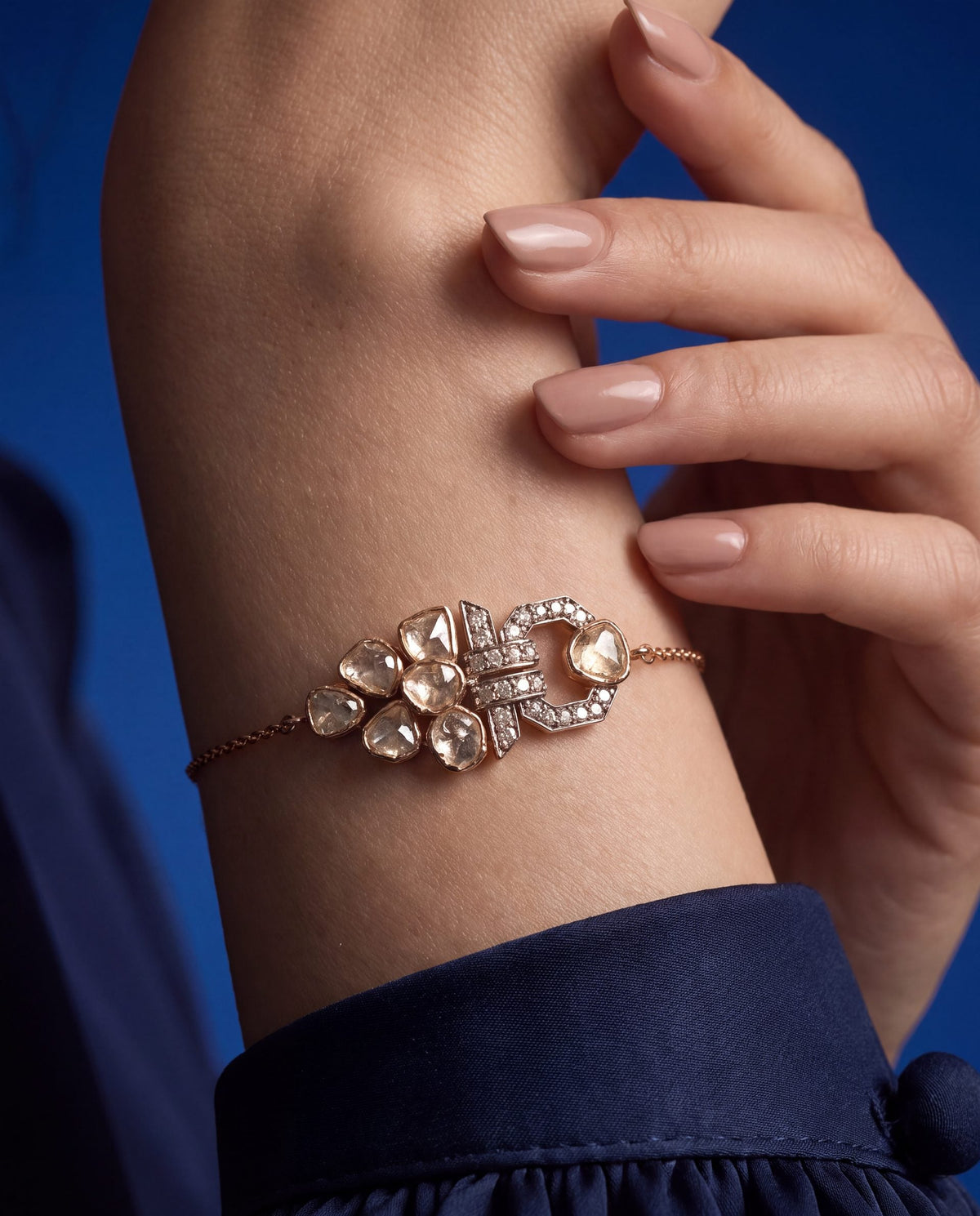 Karvi Polki And Diamond Loose Bracelet