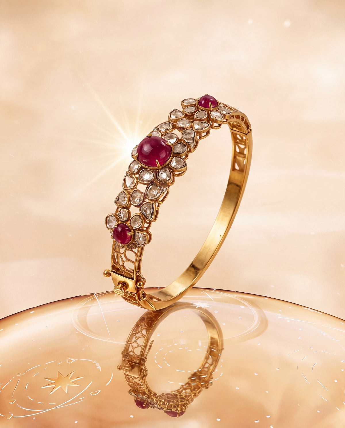 Aabha Polki And Diamond Bangle