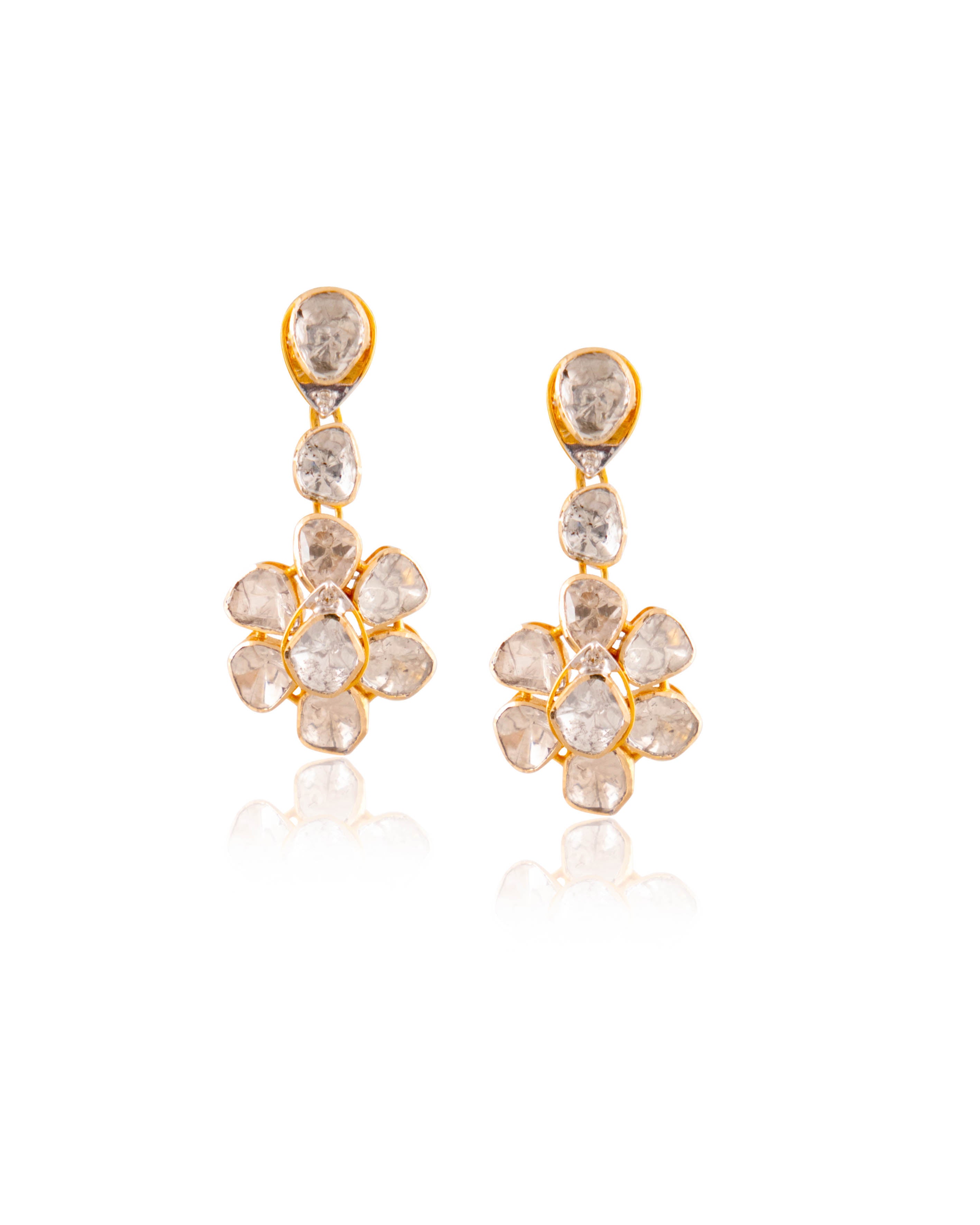 Erisha Polki And Diamond Long Earrings