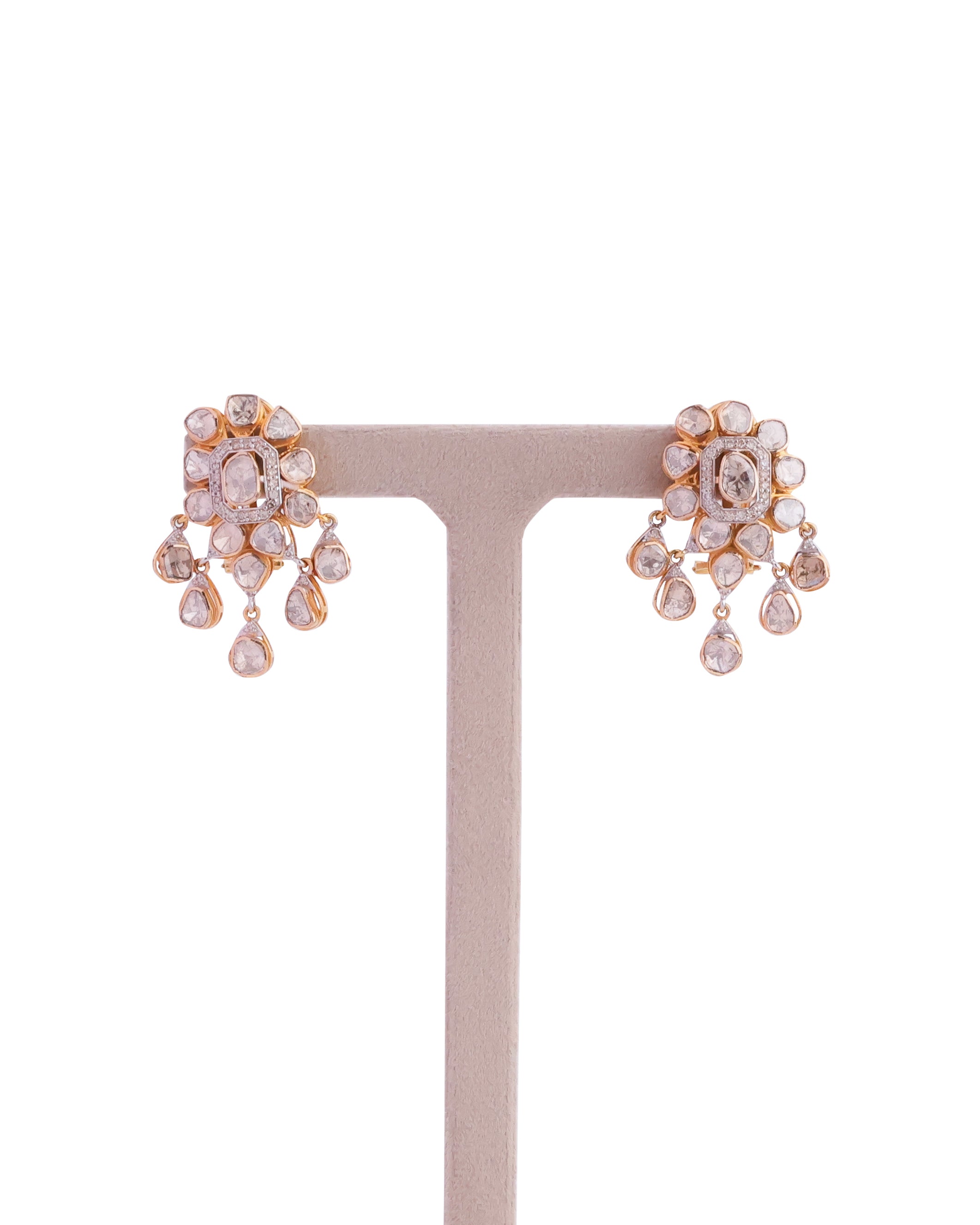 Lavina Polki And Diamond Long Earrings