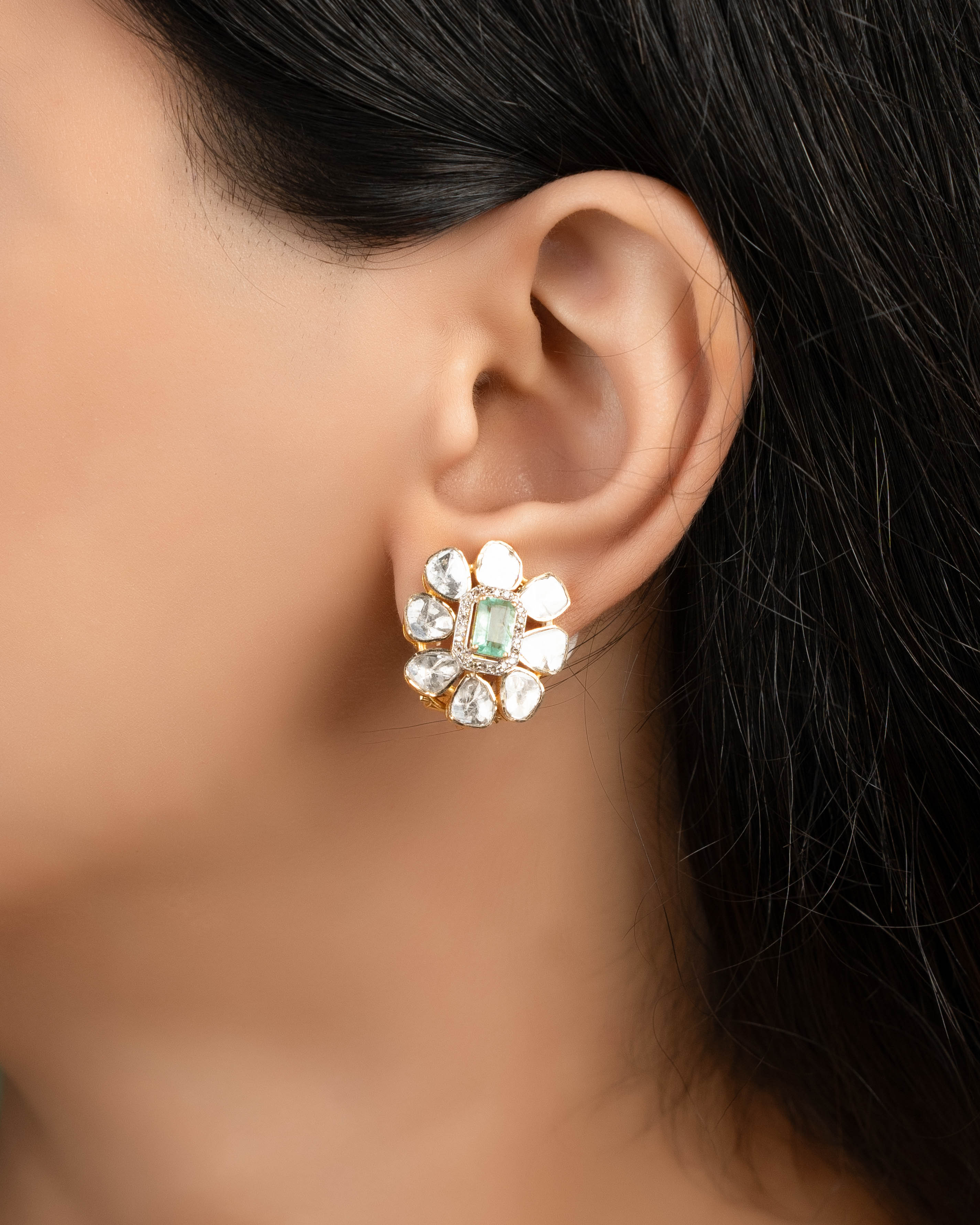 Asra Bead Pendant And Shrusthi Tops Polki Set