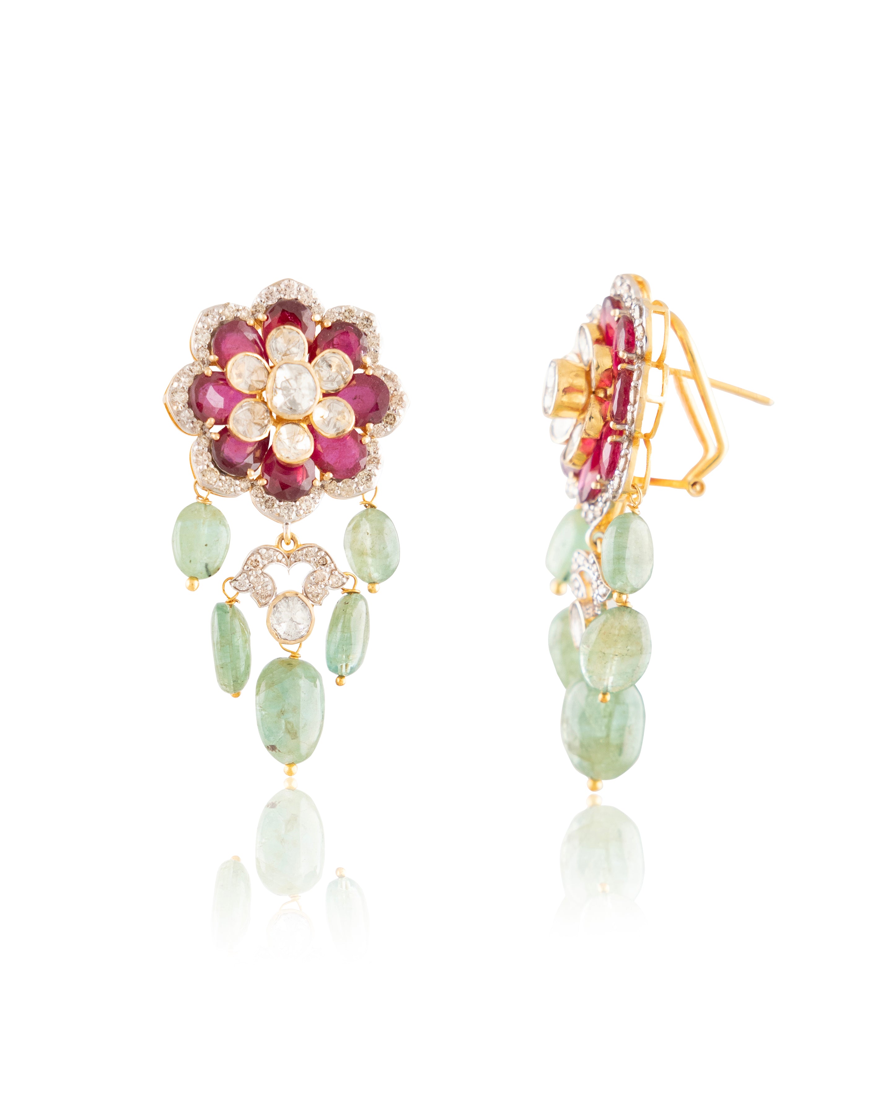 Kashish Polki And Diamond Long Earrings