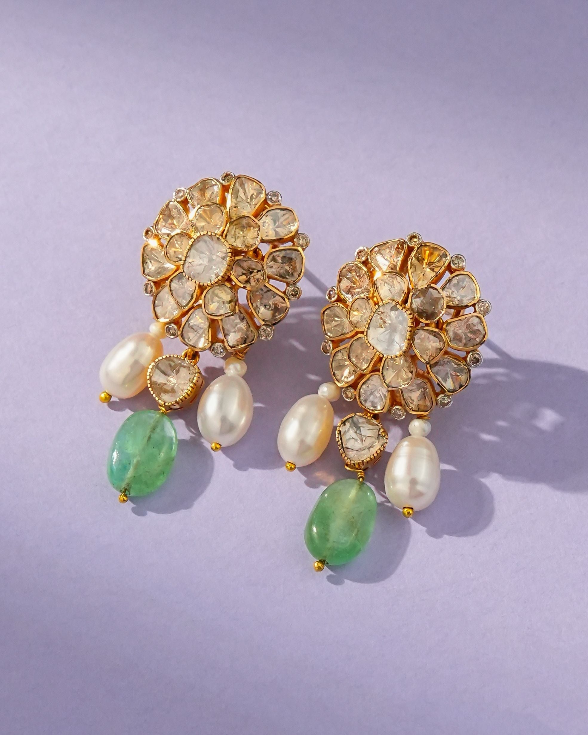 Sushmita Polki And Diamond Long Earrings