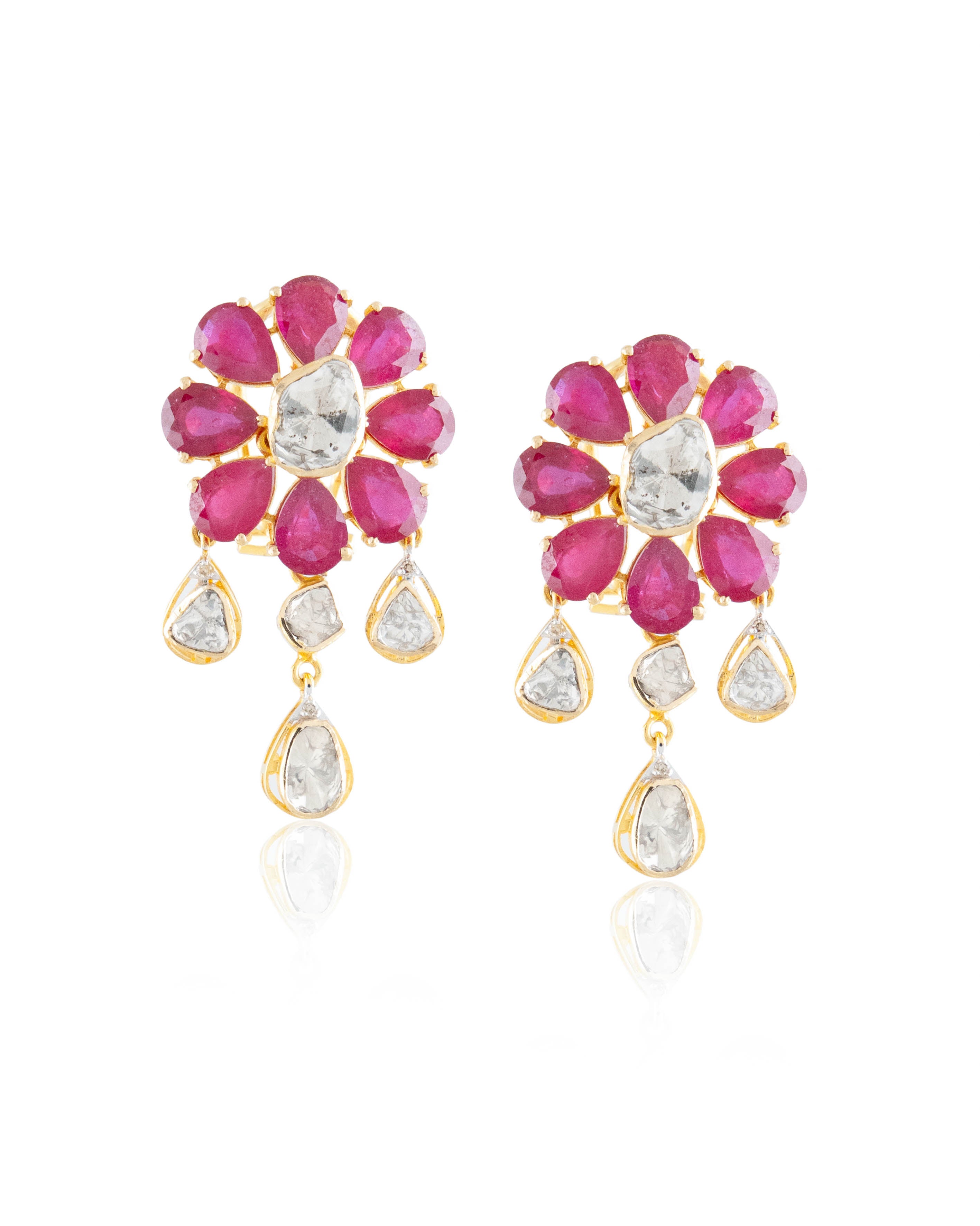 Sneha Polki And Diamond Long Earrings